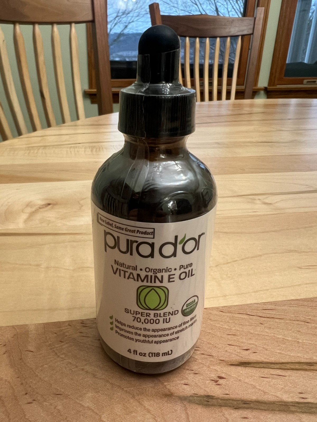 PURA D'OR Natural Organic Vitamin E Oil Super Blend 70,000 IU, 4fl oz FREE SHIP