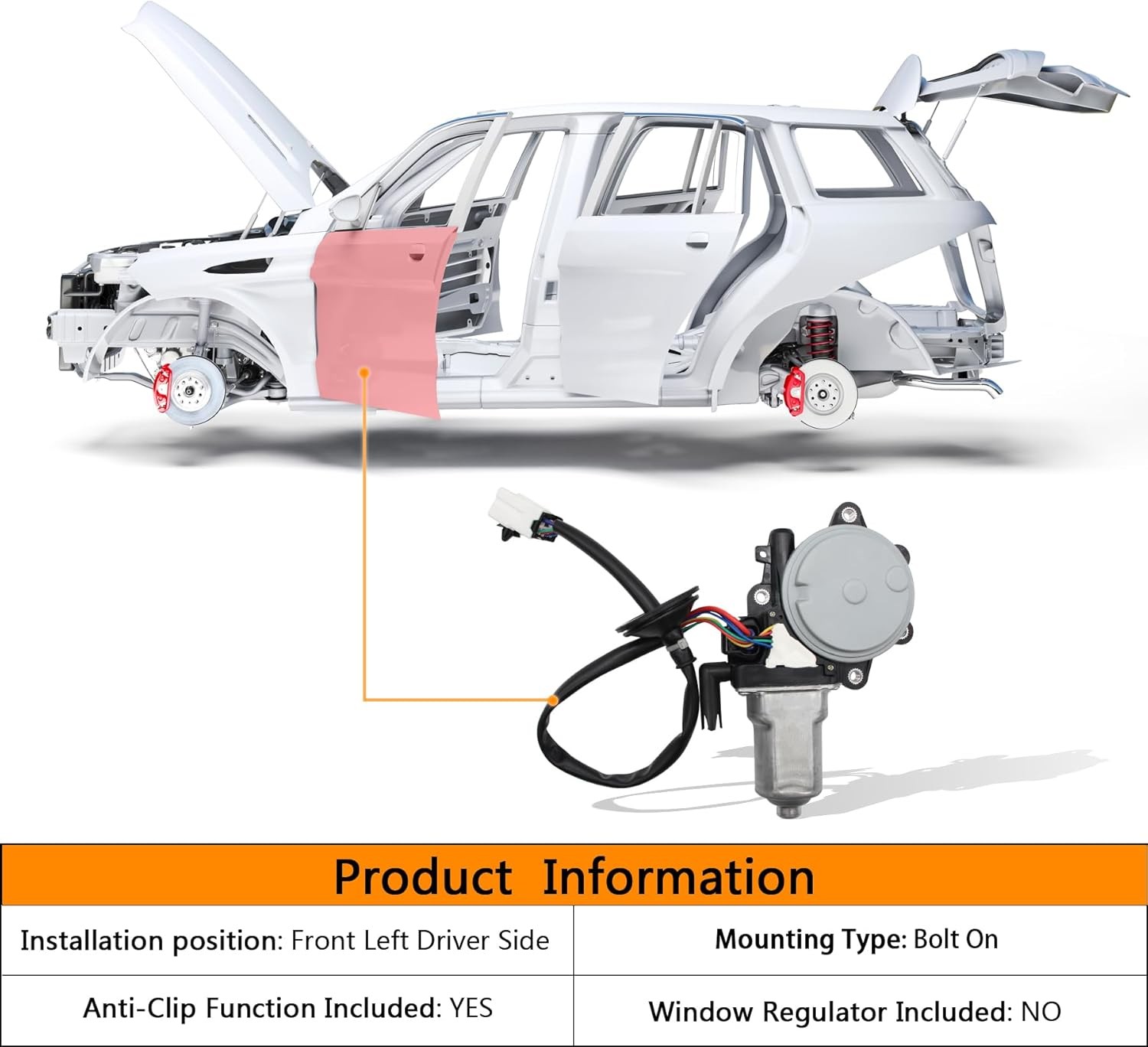 6 Pins Power Window Lift Motor Compatible with Infiniti FX35/FX45/G35 Sedan...