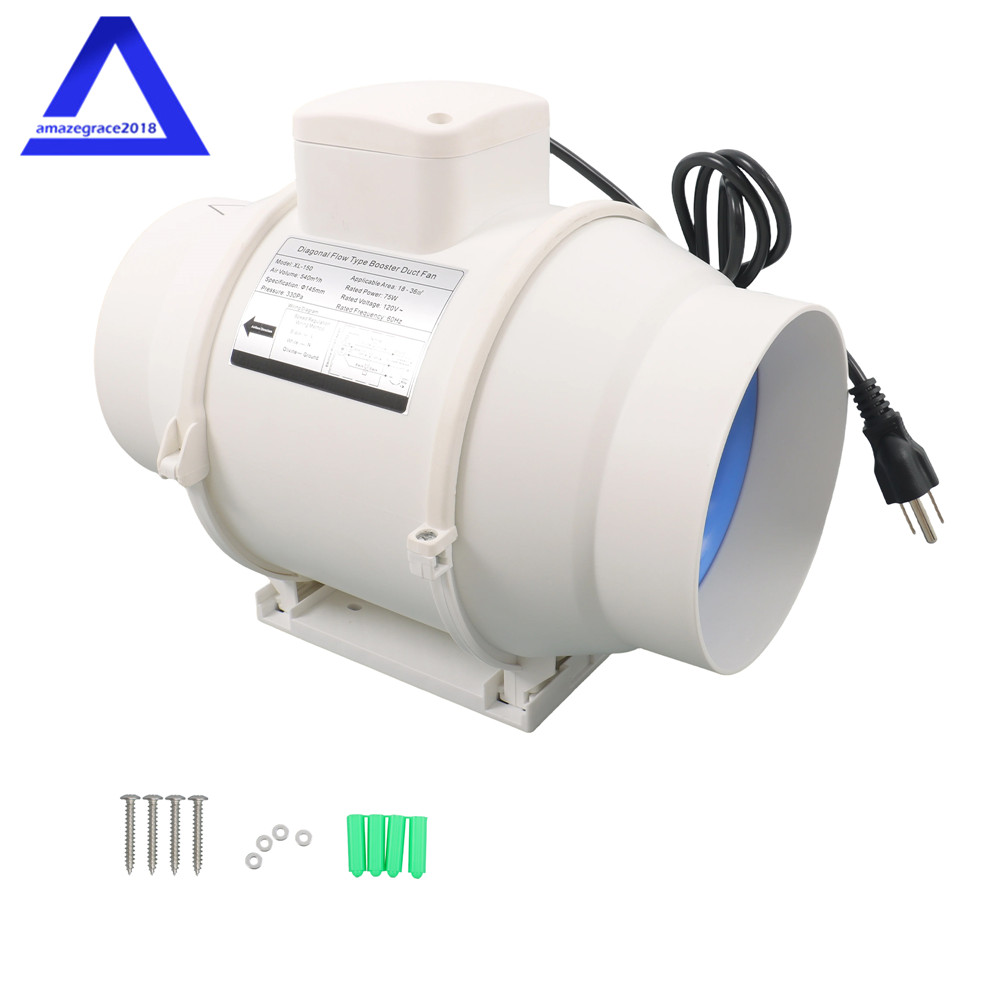 6 Inch 400 CFM Inline Ventilation Exhaust Blower Fans for Kitchen Hydroponics