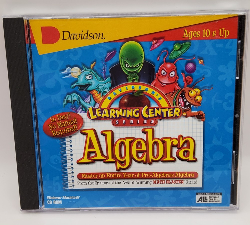 Davidson Learning Center Algebra CD-ROM Vintage Math Game Windows Mac