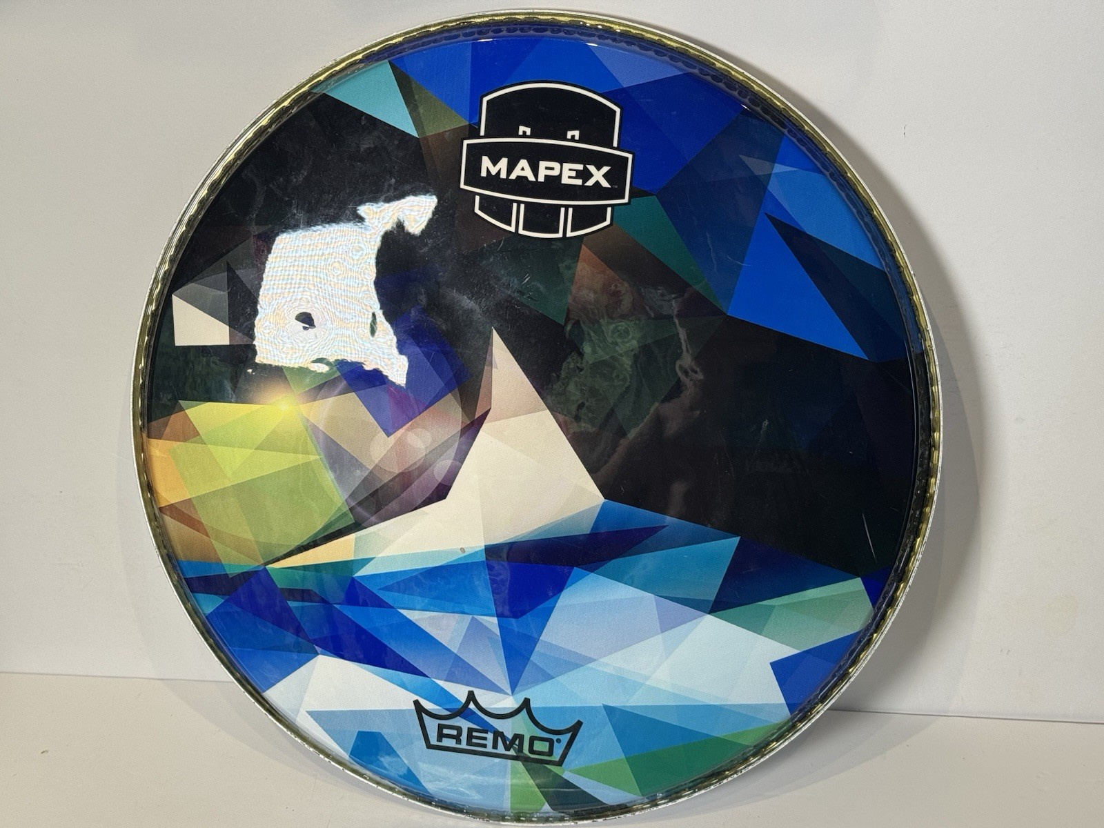 Remo Mapex 16” Graphic Drum Head Geometric Prism Design Tom/Bass Head