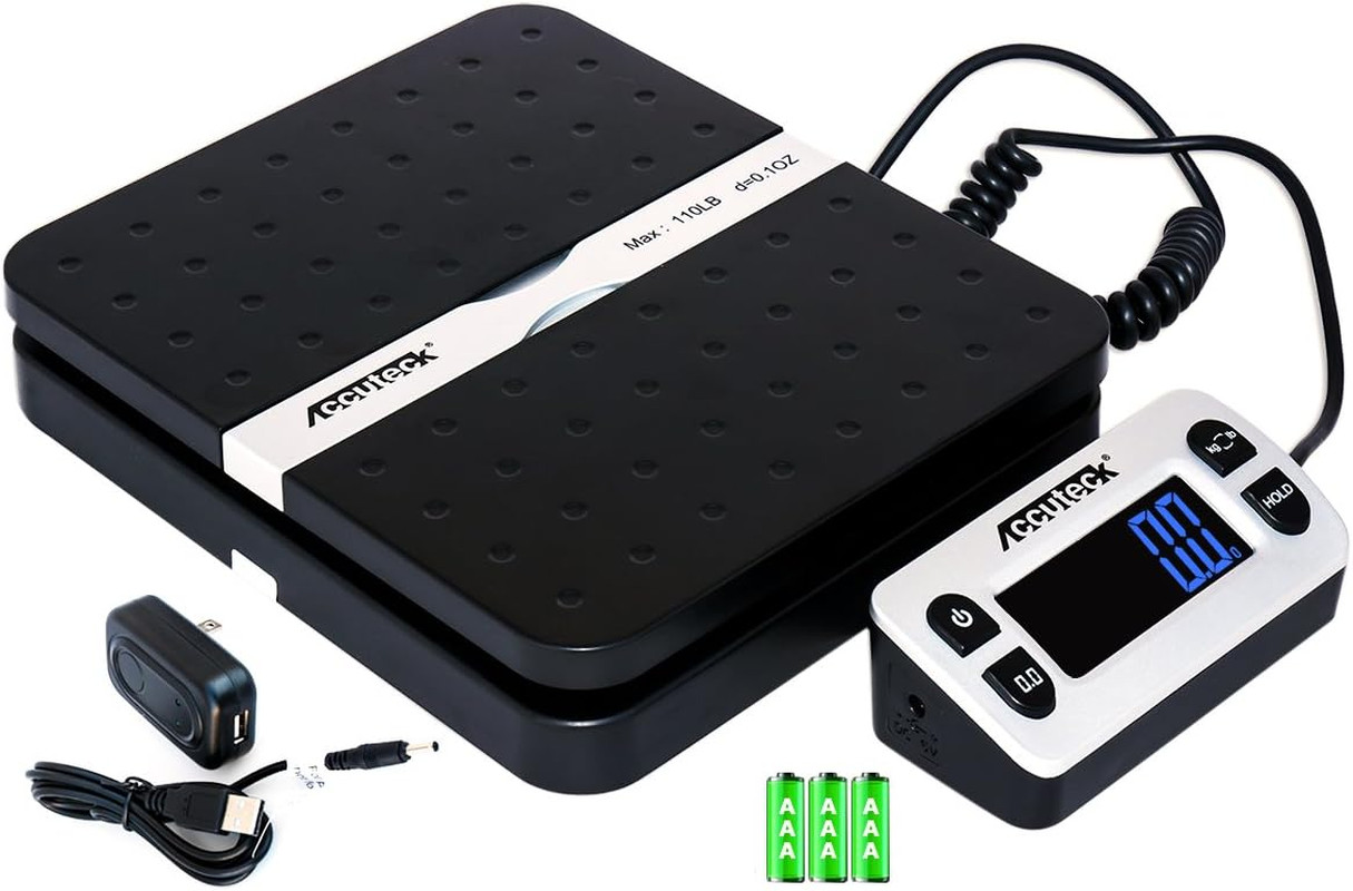 Shippro 110Lbs X 0.1 Oz. Digital Shipping Postal Scale, Black (W-8580-110-Black)