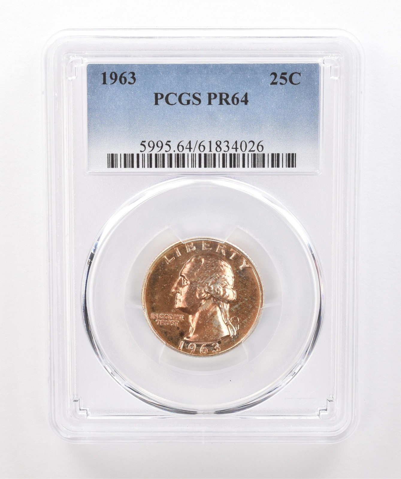 1963 Washington Quarter PR64 PCGS Beautiful Tone *1896