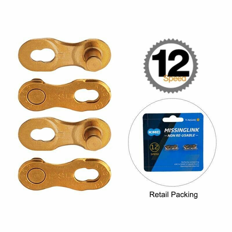 KMC 12 Speed X12 Gold Missing Links Qucik-Link Bicycle Bike Chain For Shimano