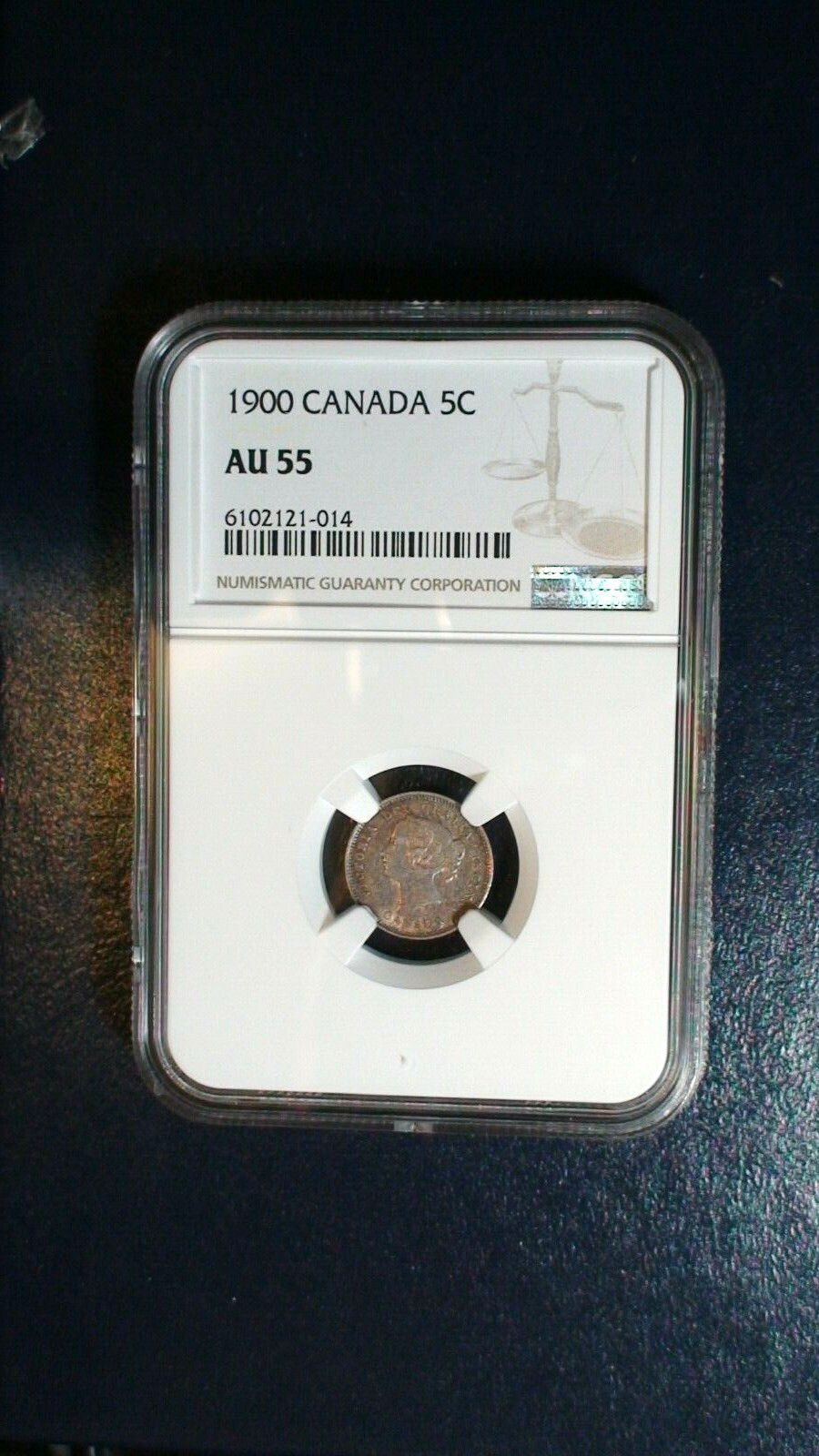 1900 Canada Five Cents NGC AU55 CIRCULATED SILVER 5C Coin BUY IT NOW!