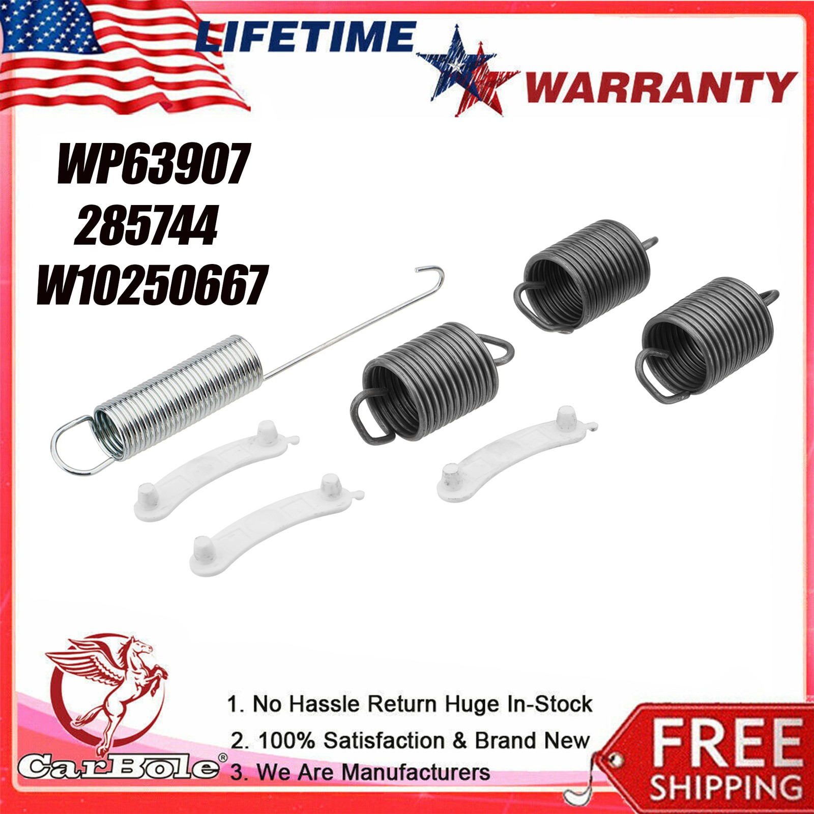 For Whirlpool Kenmore Washer Suspension Springs Kit WP63907 285744 W10250667