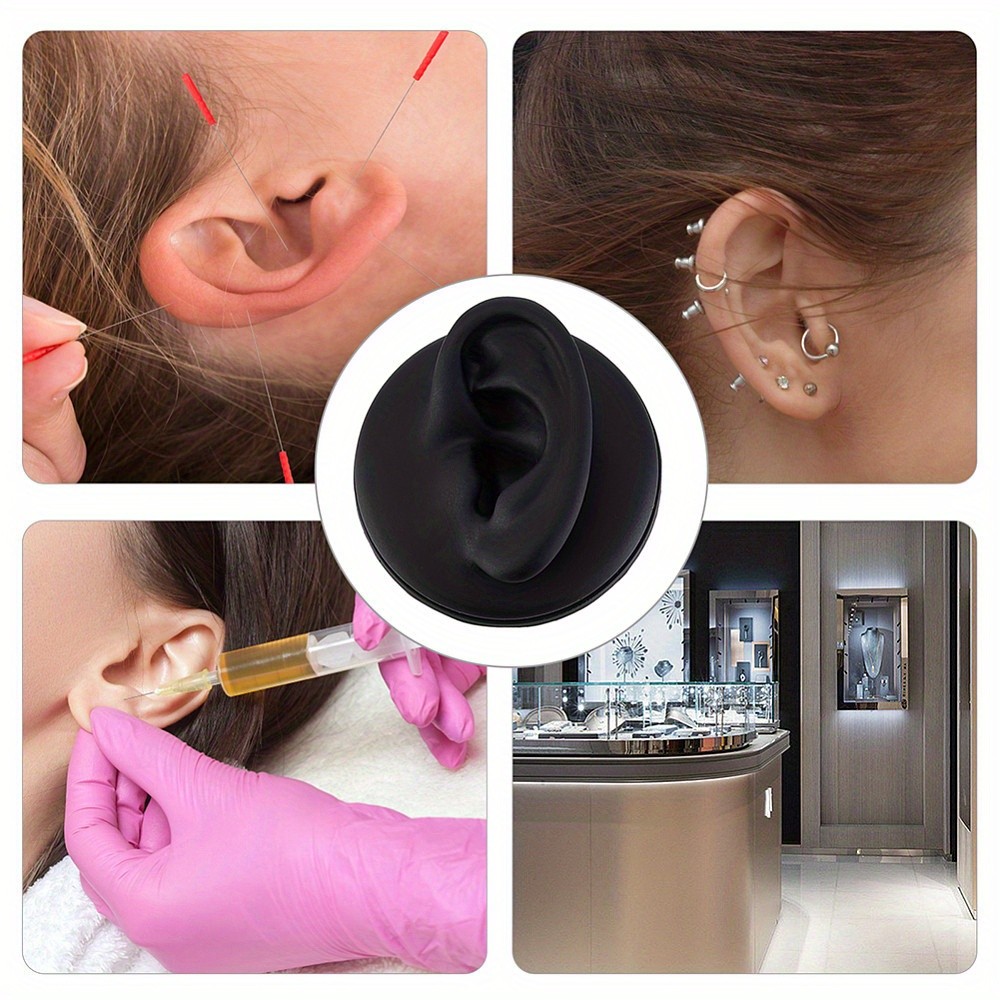 1set Black Left Ear Displays Model Silicone Ear Model Rubber Ear Silicone