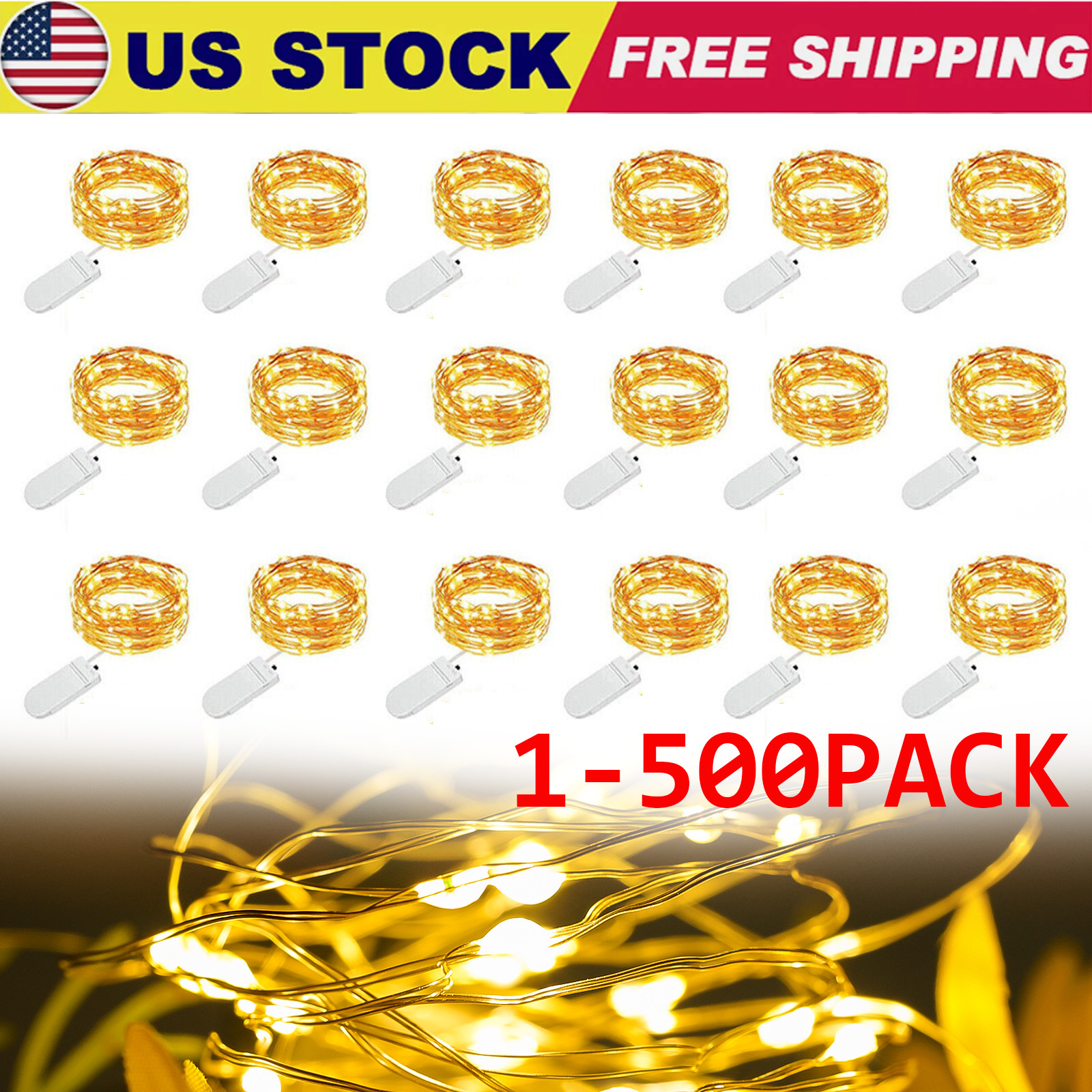 1-500X Waterproof Fairy String Lights Battery Operated 20 LED Mini Starry Lights