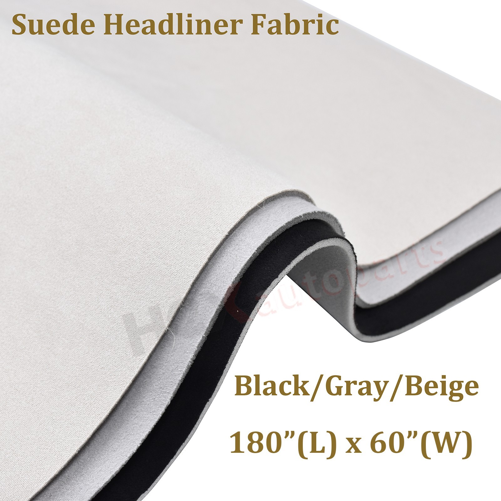 180"x60" Suede Headliner Fabric Foam Backed for Car Roof Liner Upholstery
