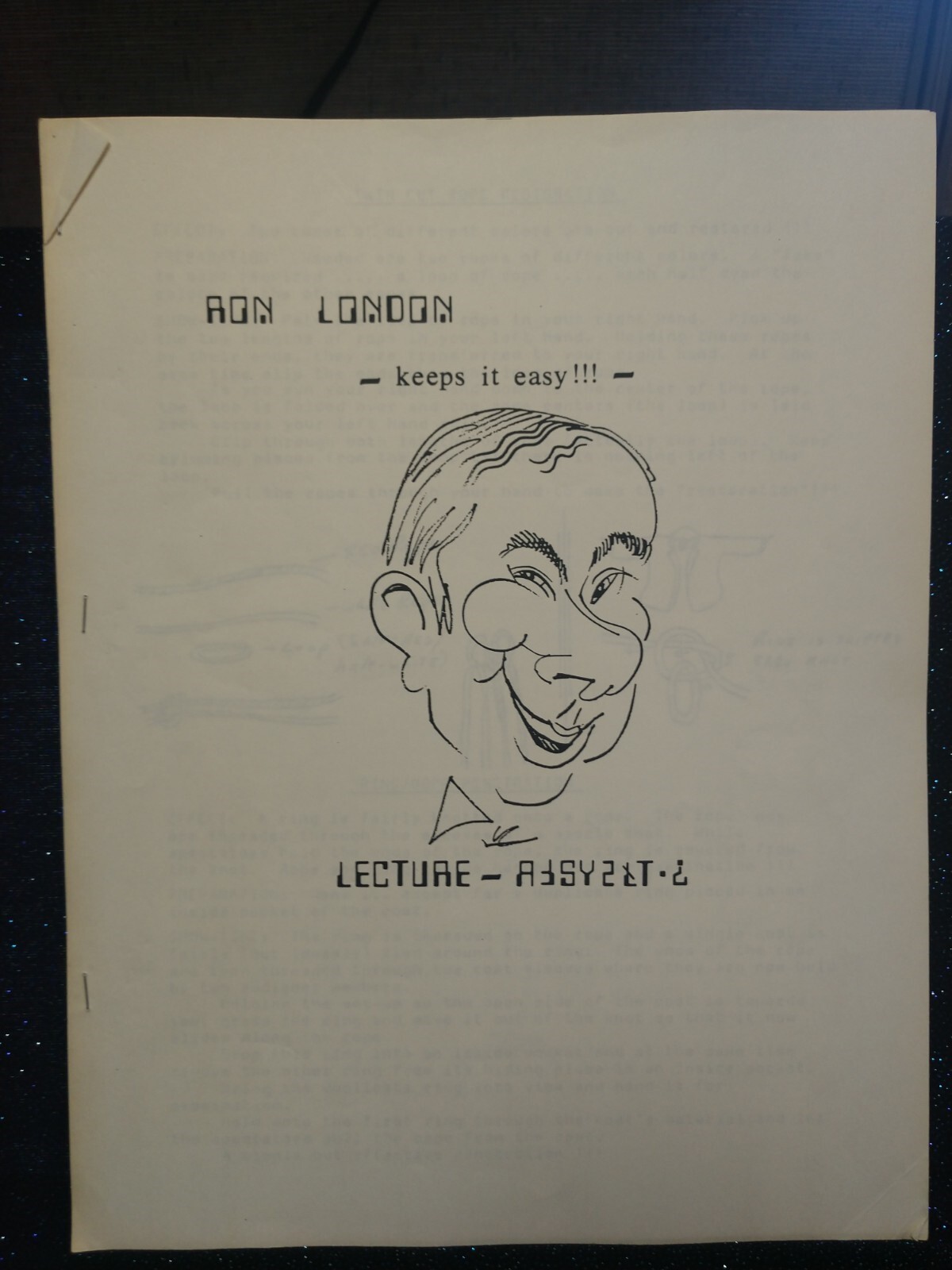 Ron London Keeps It Easy!!! Lecture Notes