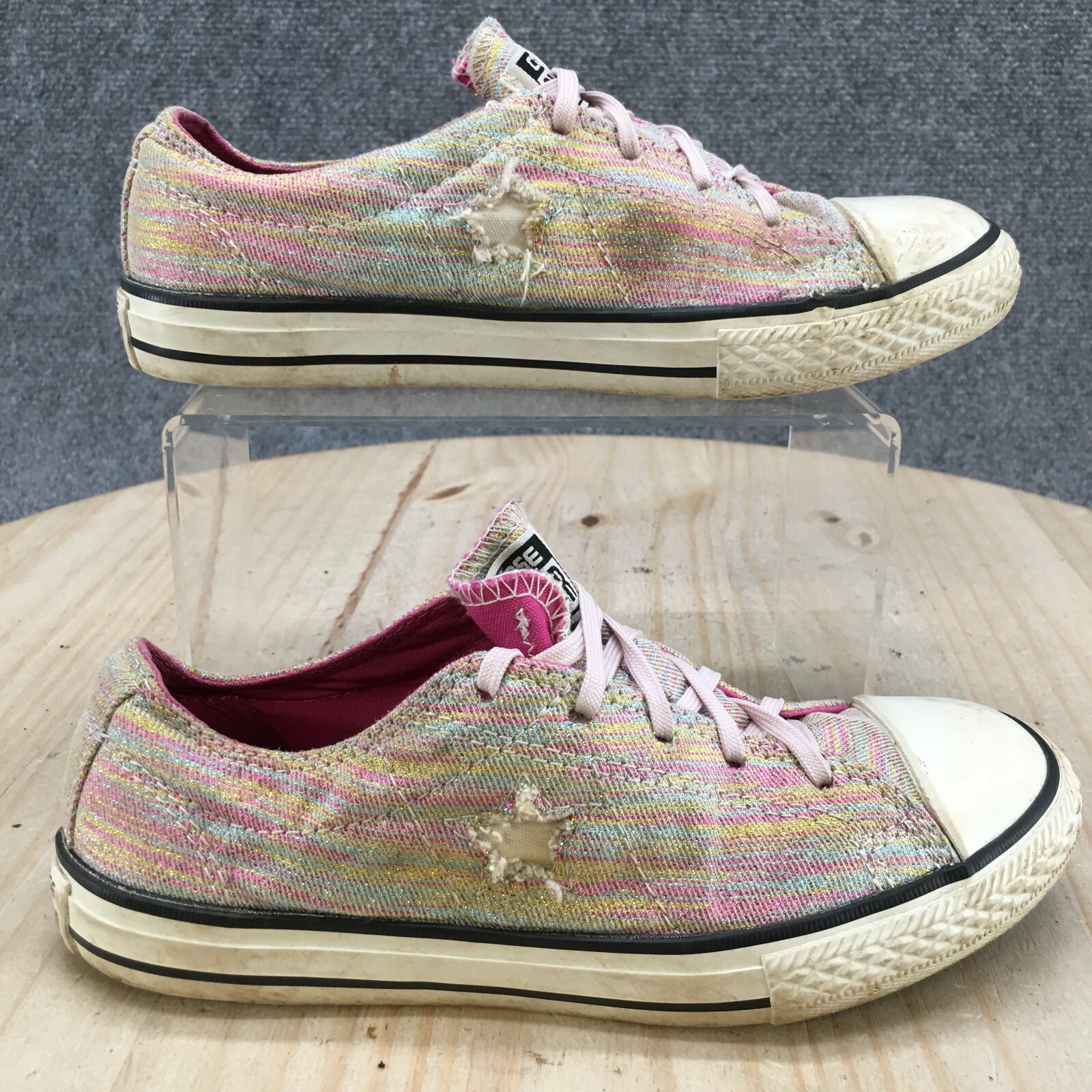 Converse One Star Shoes Youth 3 Sneakers Pink Lace Up Comfort Low Top 643831FT