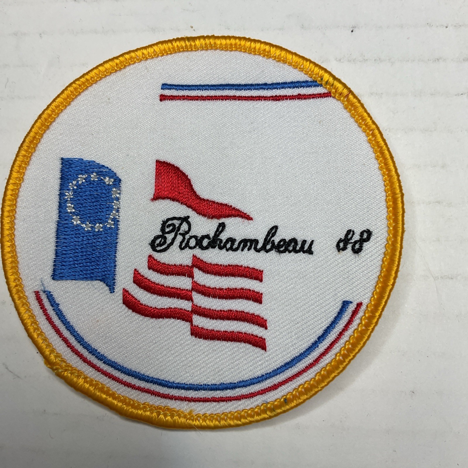 Embroidered patch commemorating the Rochambeau 1988 event