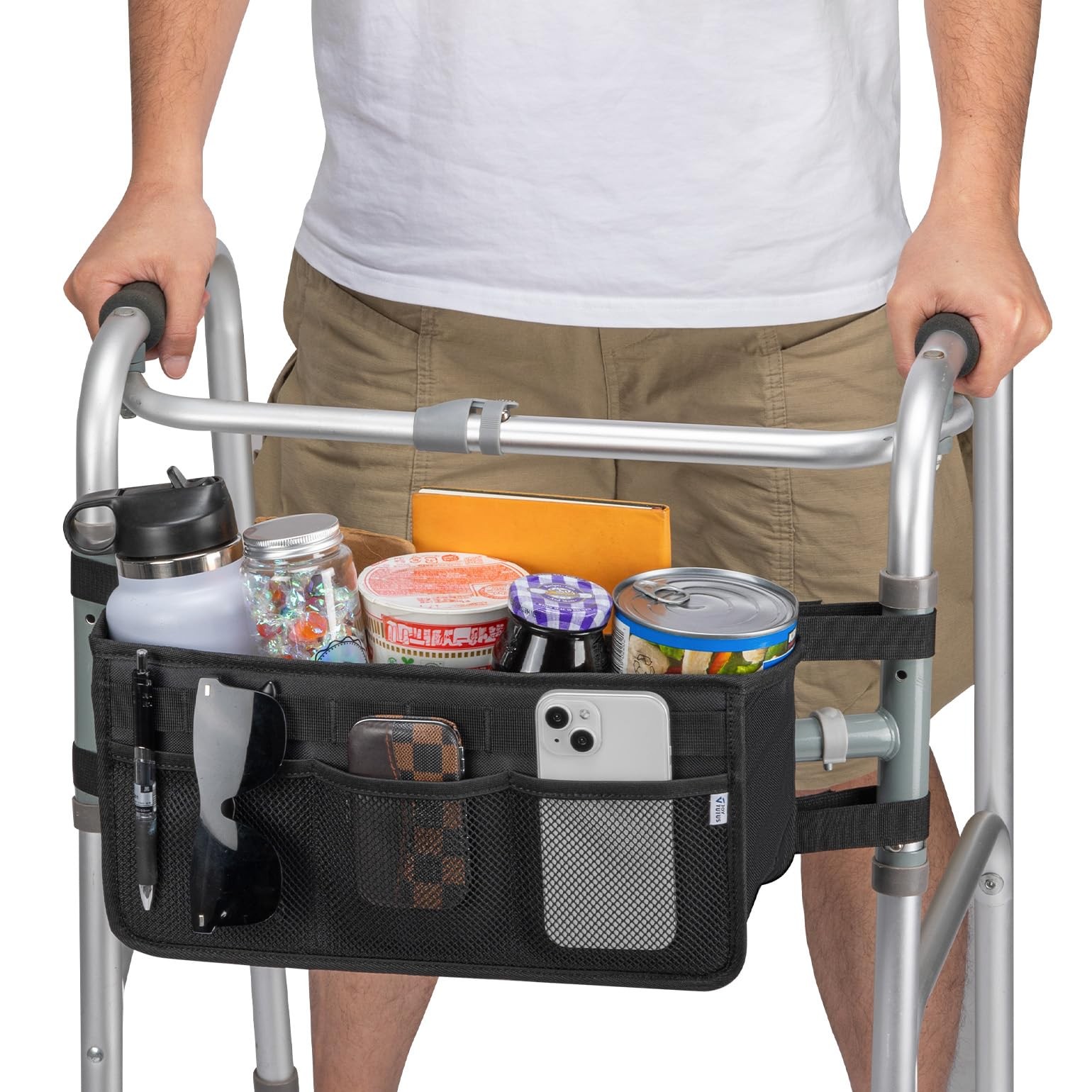 JOYTUTUS Walker Basket for Folding Walker, Basket for Walkers for Seniors, Ro...