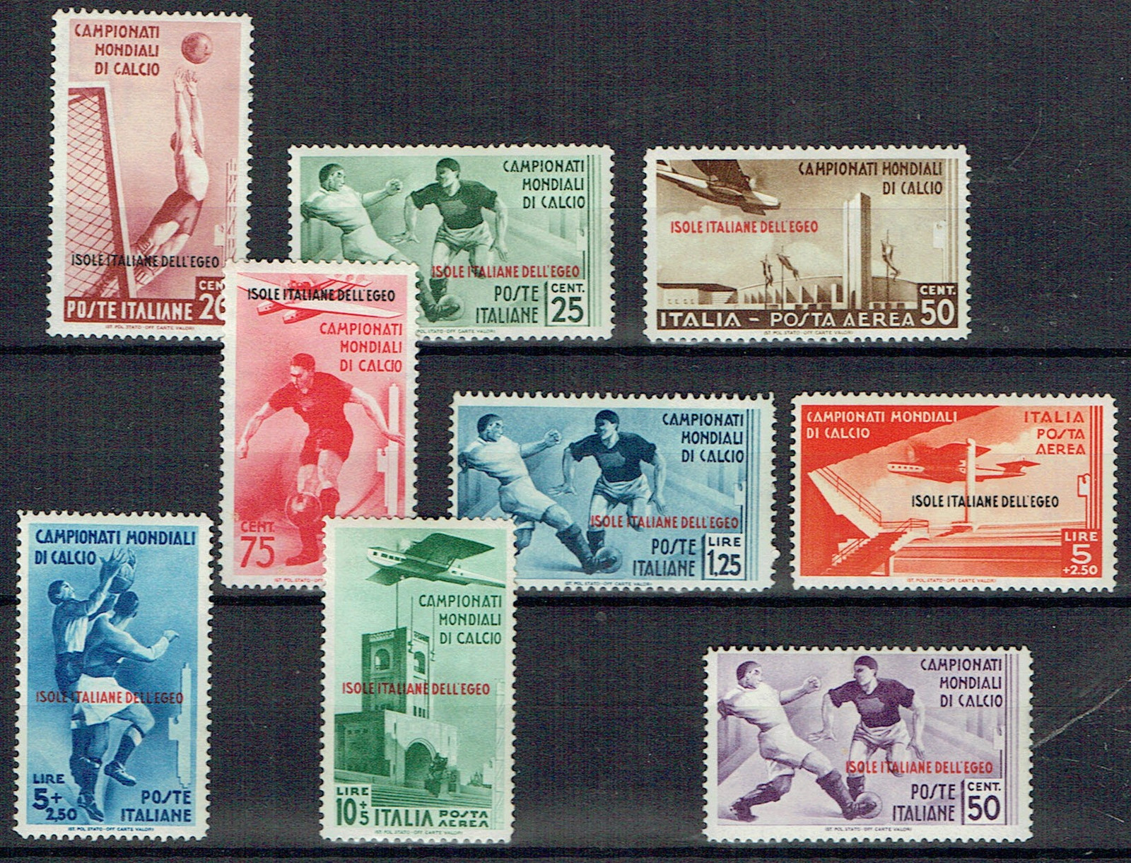 ITALY COLONIES Dodecanese Islands: 1934 World Football Championship set - 44783