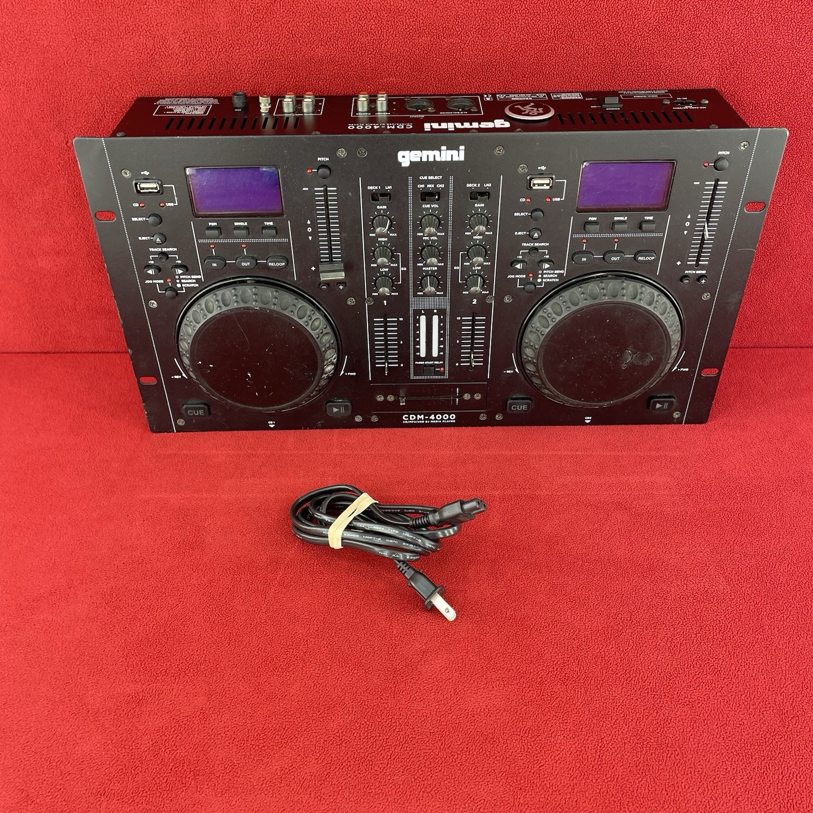 Gemini CDM-4000 Dual CD/USB DJ Media Player Console Only Half Usable