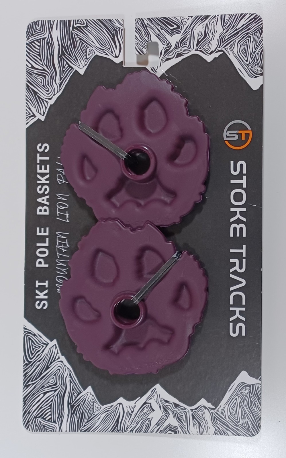 Stoke Tracks Mountian Lion Paw Tracks Ski Pole Baskets - NEW