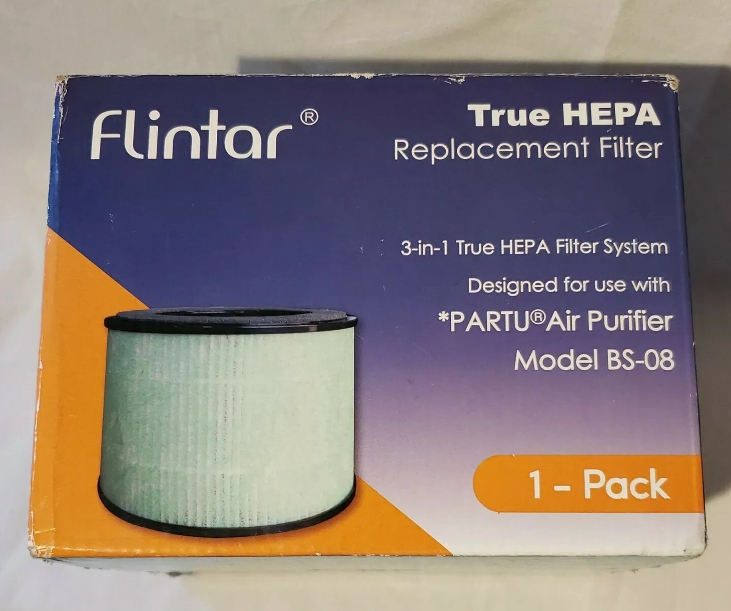Flintar BS-08 3-in-1 True HEPA Replacement Filter, Compatible with BS-08 HEPA A