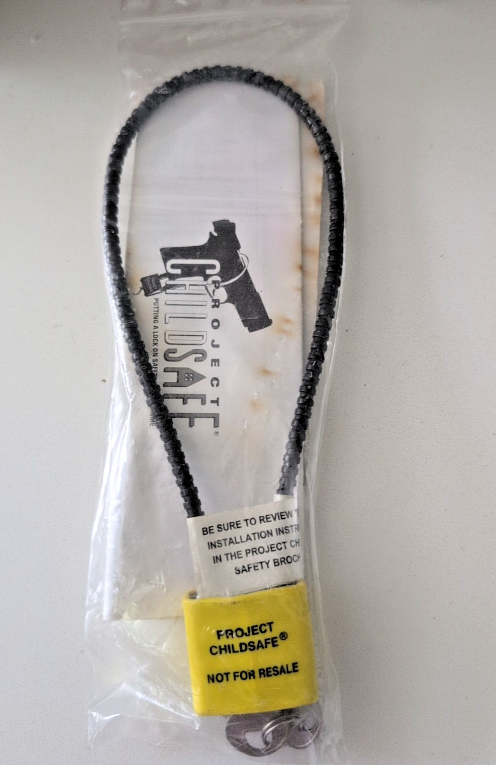 Project Child Safe Metal Cable Lock with 2 Keys Pistol/Shotgun/Rifle Bicycle New