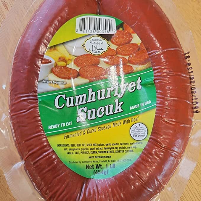 Halal Zabiha Beef Sausage, 1 LB (Cumhuriyet Sucuk)