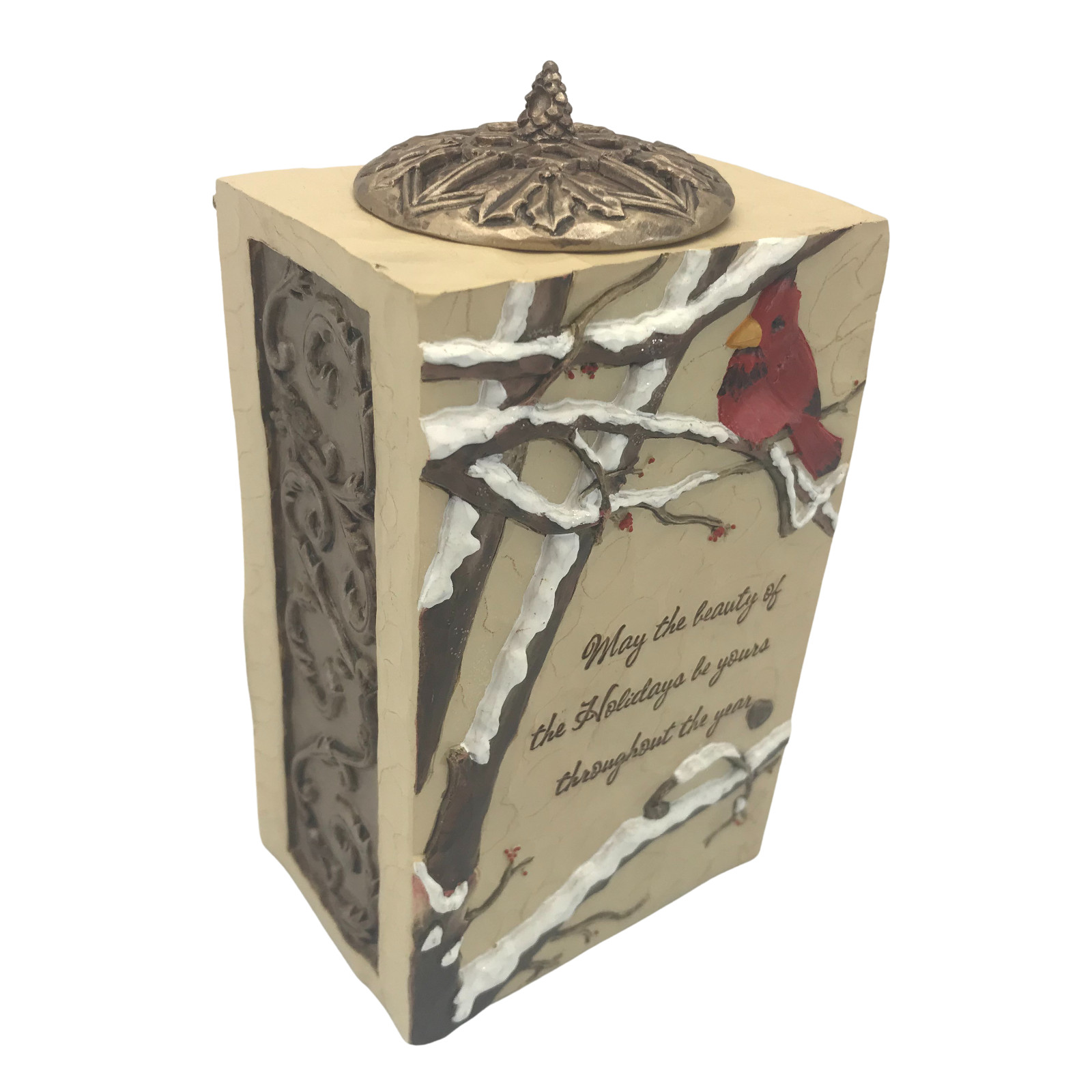 Holiday Tealight Holder - Beauty of the Holidays Season of Comfort w/ Gift Box