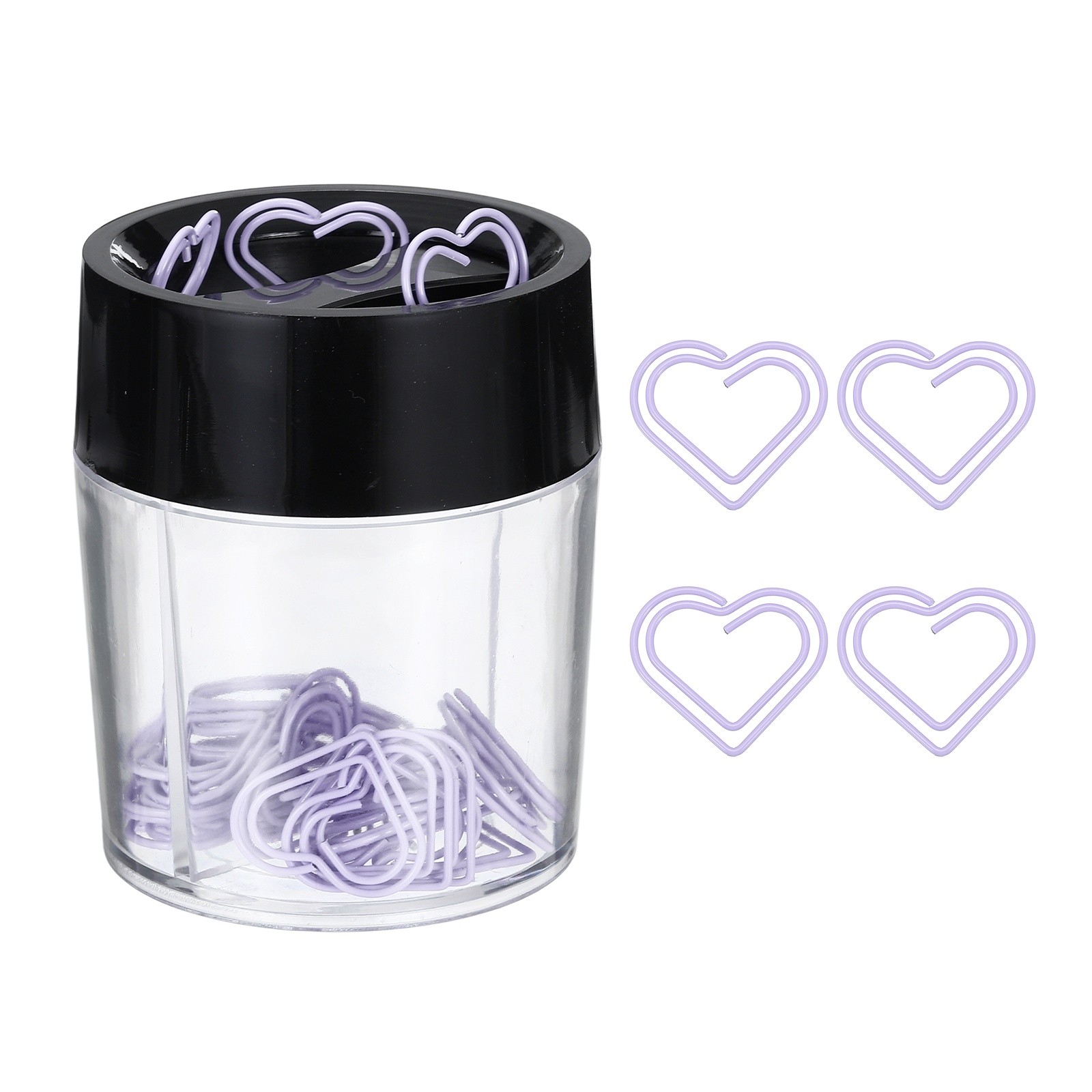 Paper Clip Heart Bookmark Holder Pastel Purple, 40Pcs