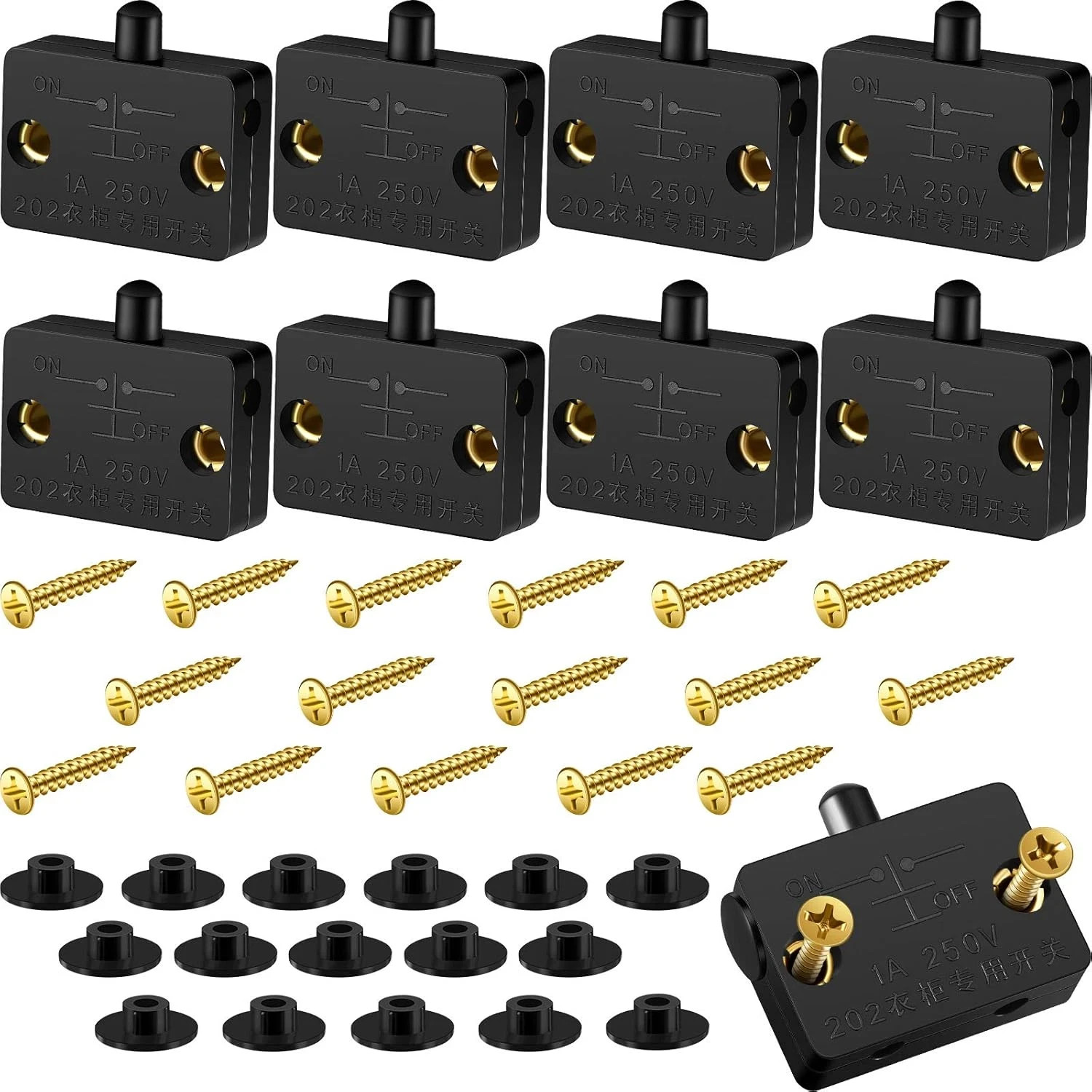 8PCS Cabinet Door Light Switch Automatic Closet Wardrobe Lamp Switches
