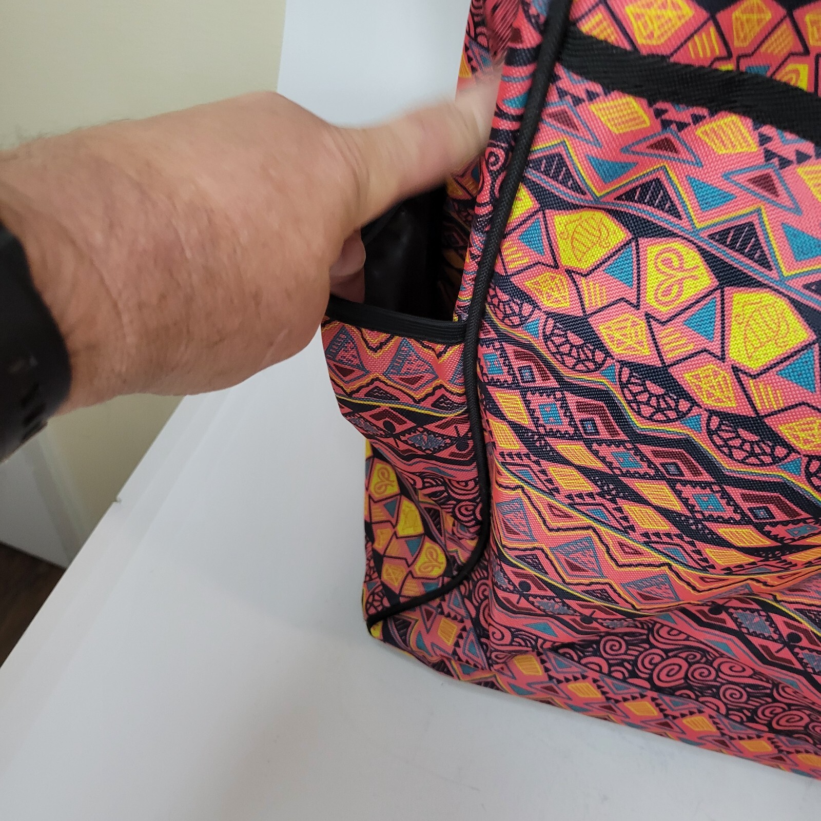 Dadamo Rolling Travel Bag With Aztec Print & Retractable Handle