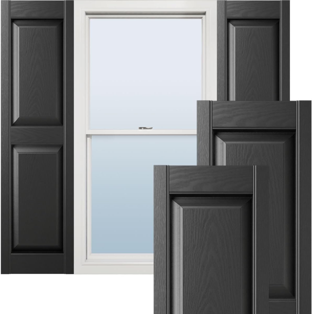 Ekena Millwork Lifetime Vinyl LP2S14X03900BL Standard Two Equal Panel Vinyls, Ra