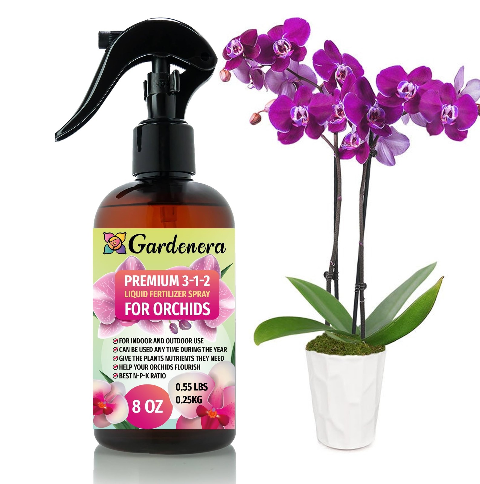Gardenera Professional Orchid Spray Fertilizer Mist for Home Gardening | 3-1-...