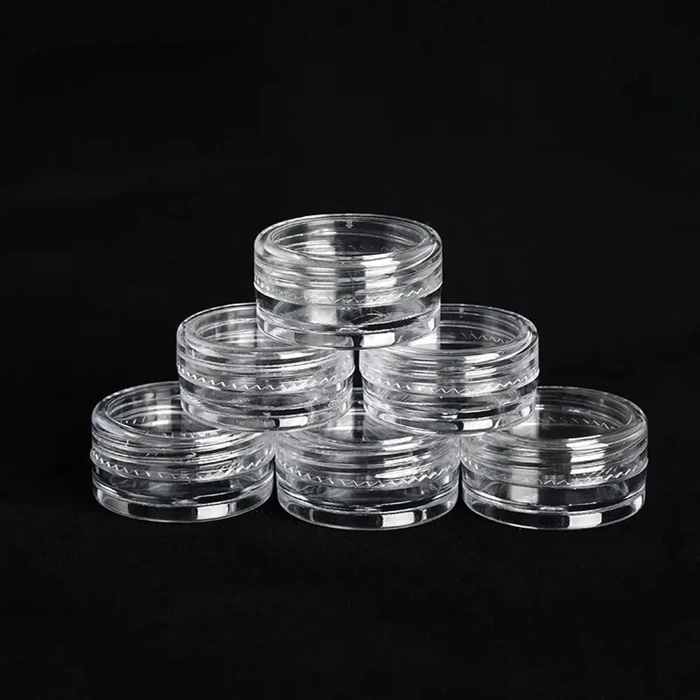 50PCS Storage Cups Clear Plastic Jewelry Bead Makeup Box Small Round Container