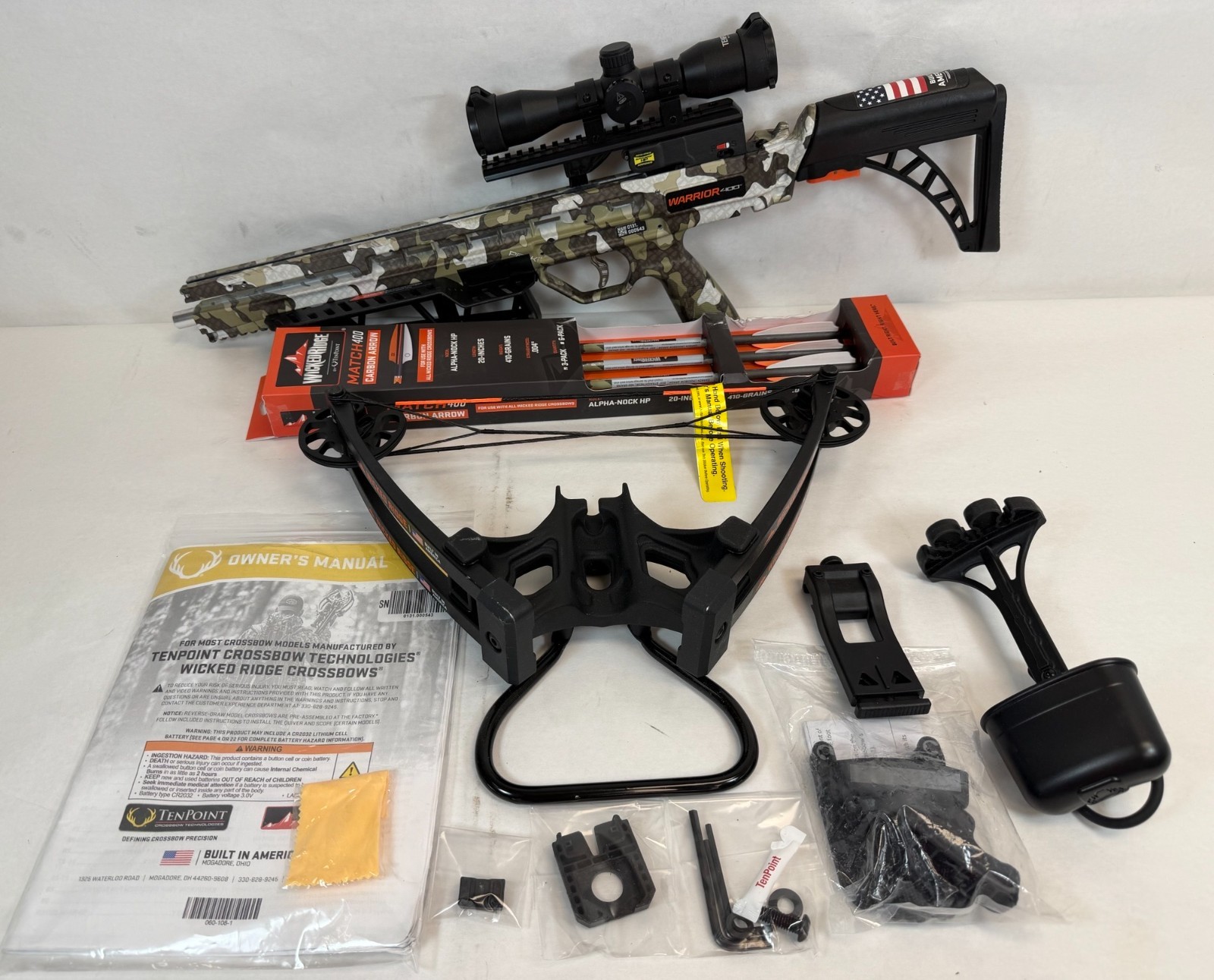 Wicked Ridge Warrior 400, Rope-Sled, Adjustable Stock, Pro-View 400 Scope