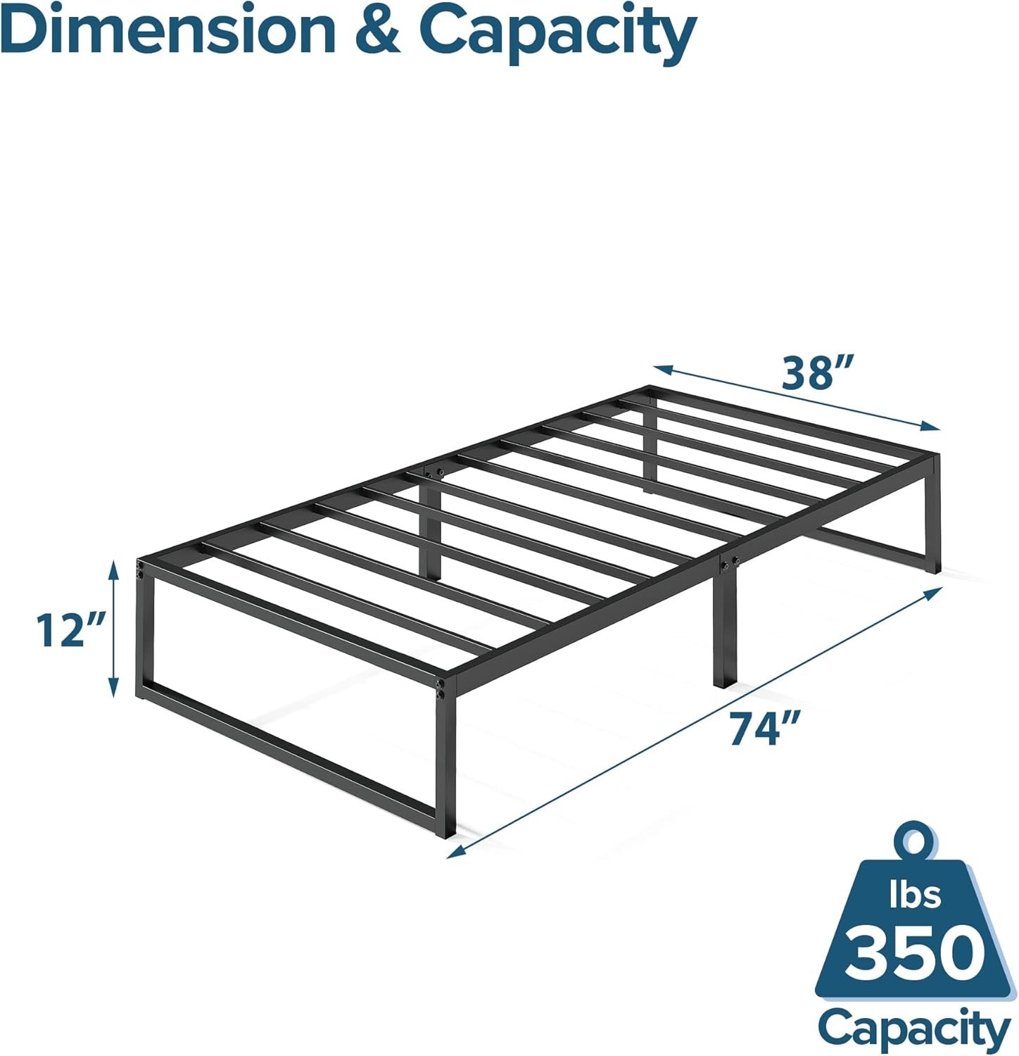 Lorelei Platform Bed, Twin, Black