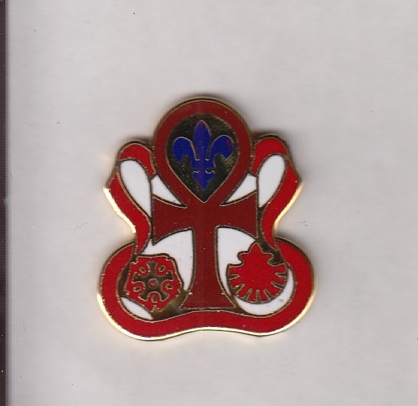 US ARMY MEDICAL 340th GENERAL HOSPITAL GH crest DUI badge c/b G-23