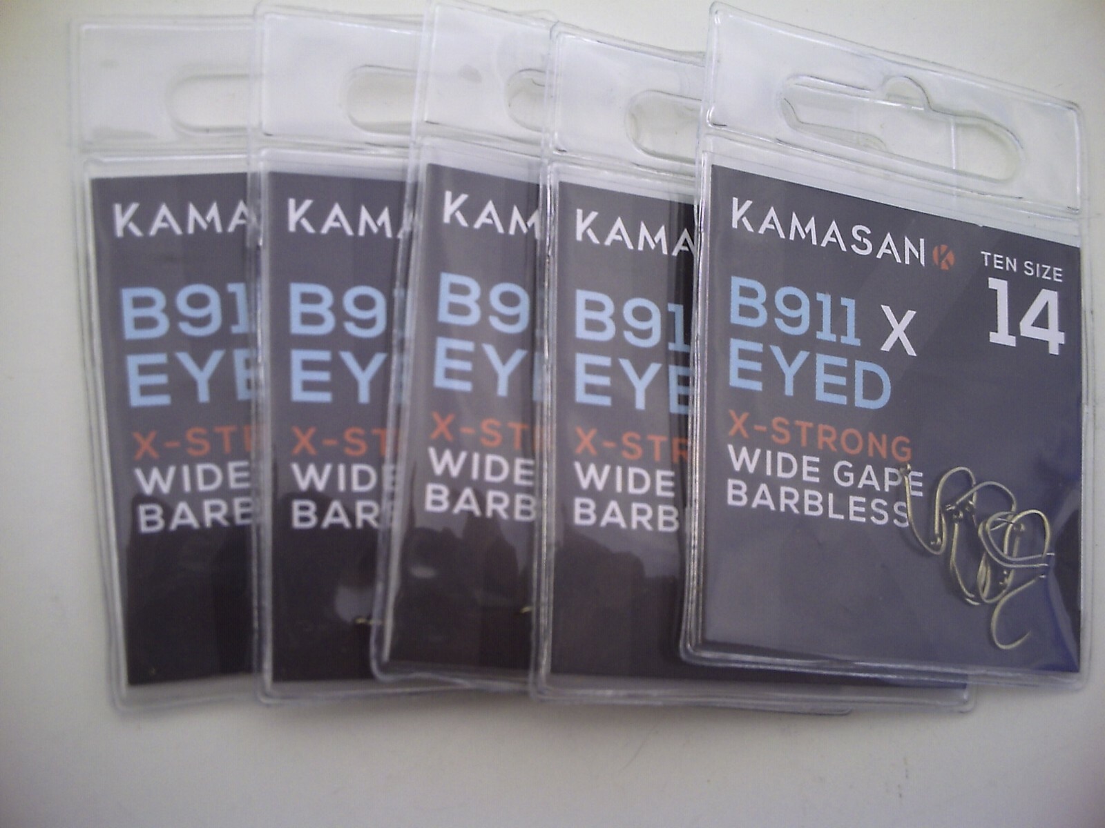 50 x Kamasan B911 X-Strong Barbless Eyed. Size 14  Hooks. Perfect for Hair Rigs