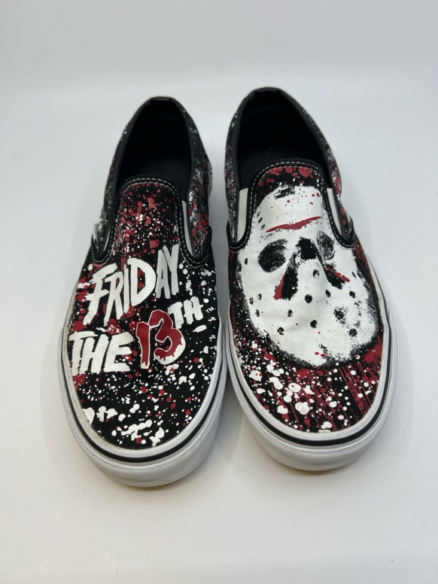 Vans x Jason Voorhees Slip-on Glow in the Dark Shoes Sz 9M/10.5W (RO1065071)