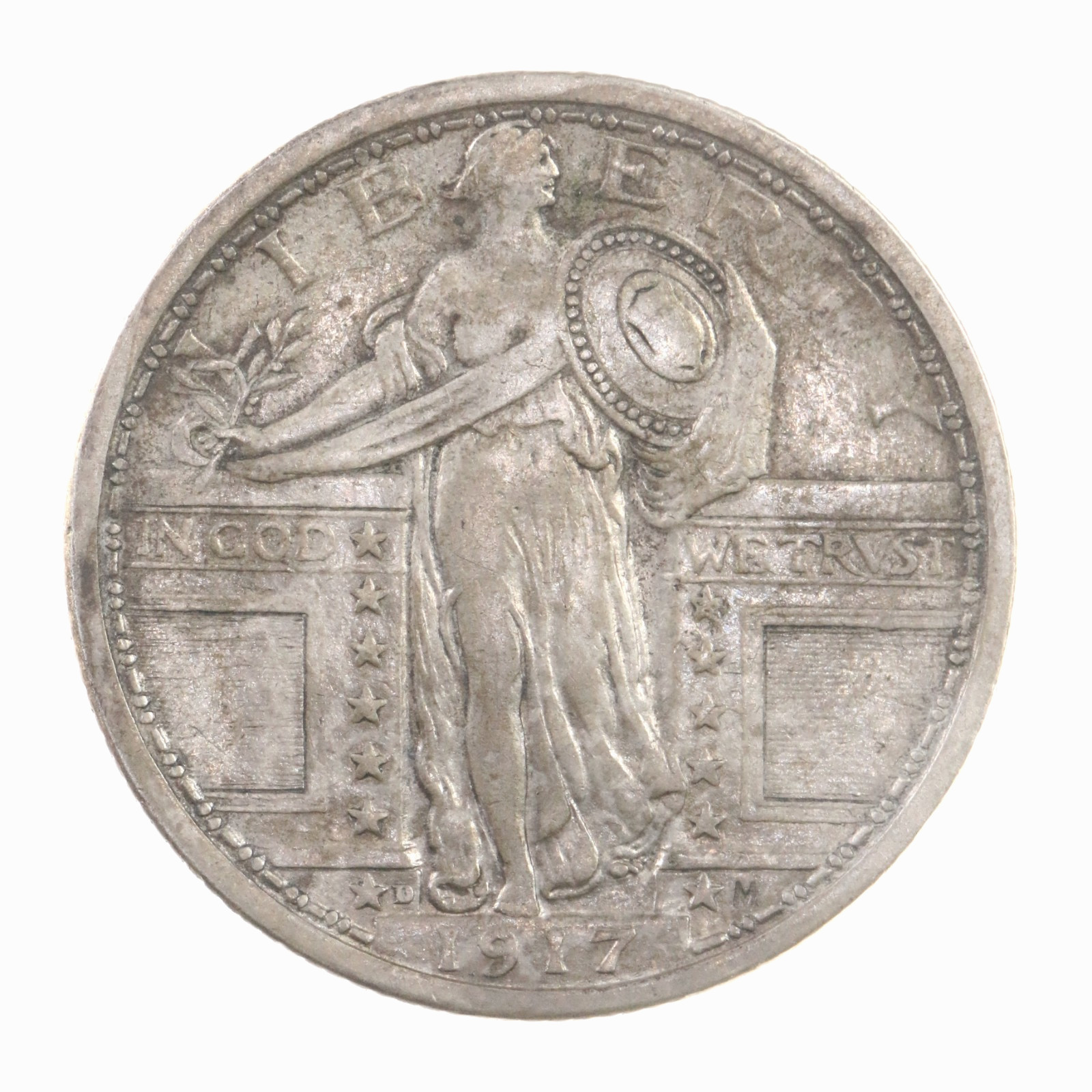 1917-D Type 1 Silver Standing Liberty Ungraded Coin T1