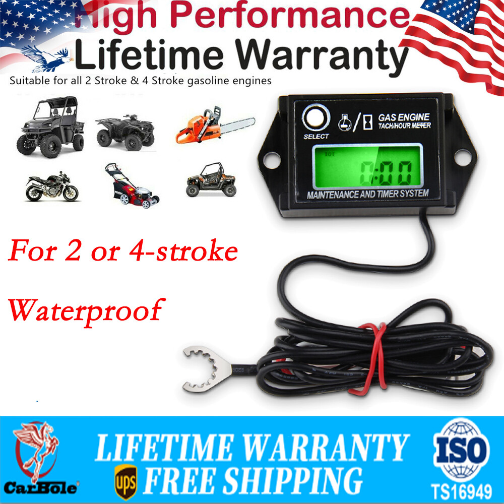 Meter Tachometer Gauge Digital RPM Tach Hour For 2/4 Stroke Mercury Yamaha Motor