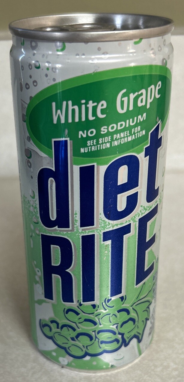 Vintage White Grape DIET RITE 8oz. Empty Pull Tab Aluminum Can