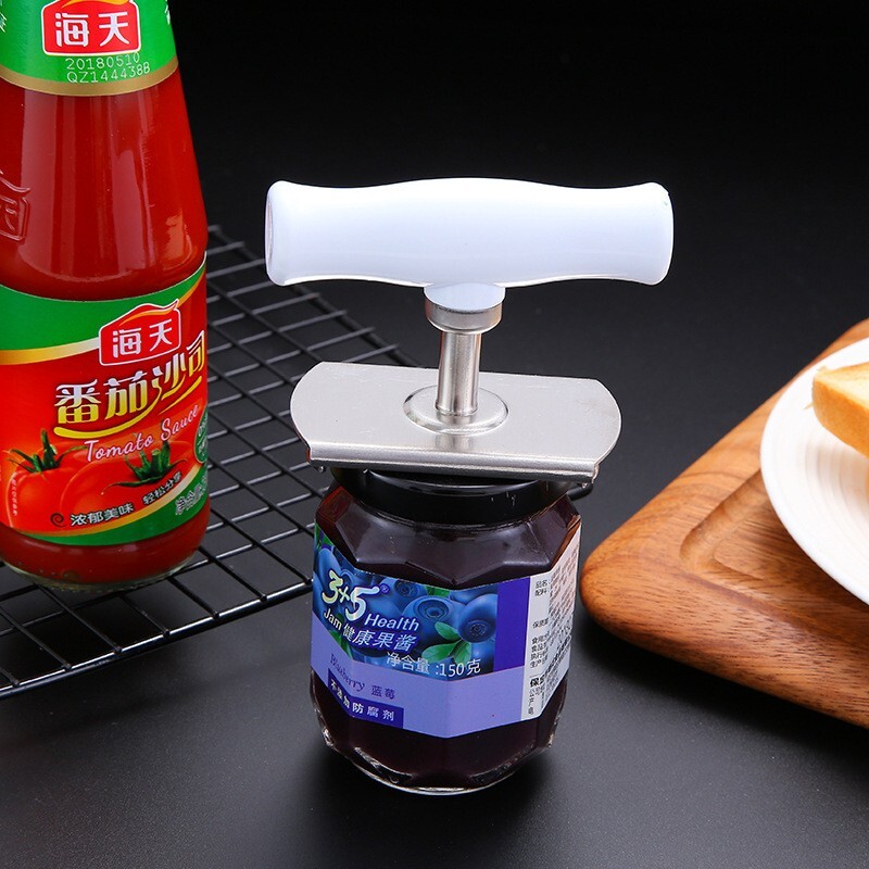 Stainless Steel Can Opener Kitchen Jar Lid Easy Bottle Adjustable Remover Tool
