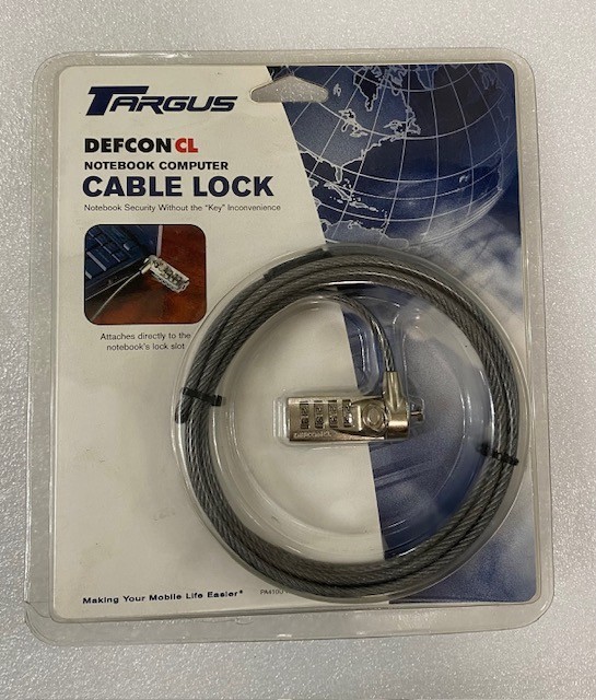 Targus DEFCON CL PA410U v3 Notebook Computer Cable Lock 6.5 Feet