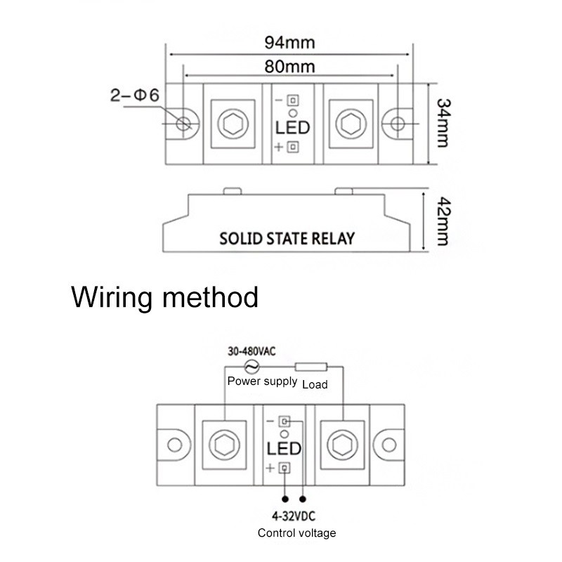 Solid State Relay for MAGER MGR-H3500Z 500A 4-32VDC 30-480VAC