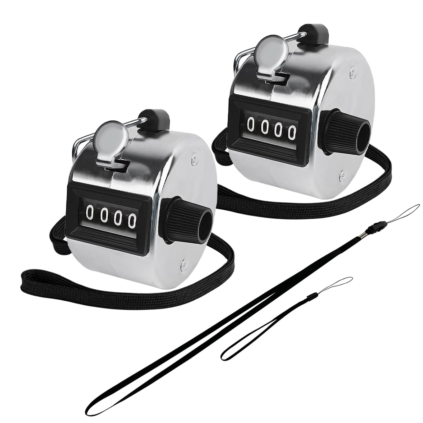 2PCS Metal Hand Tally Clicker Counter, 4Digit Number Count Clicker with Metal...