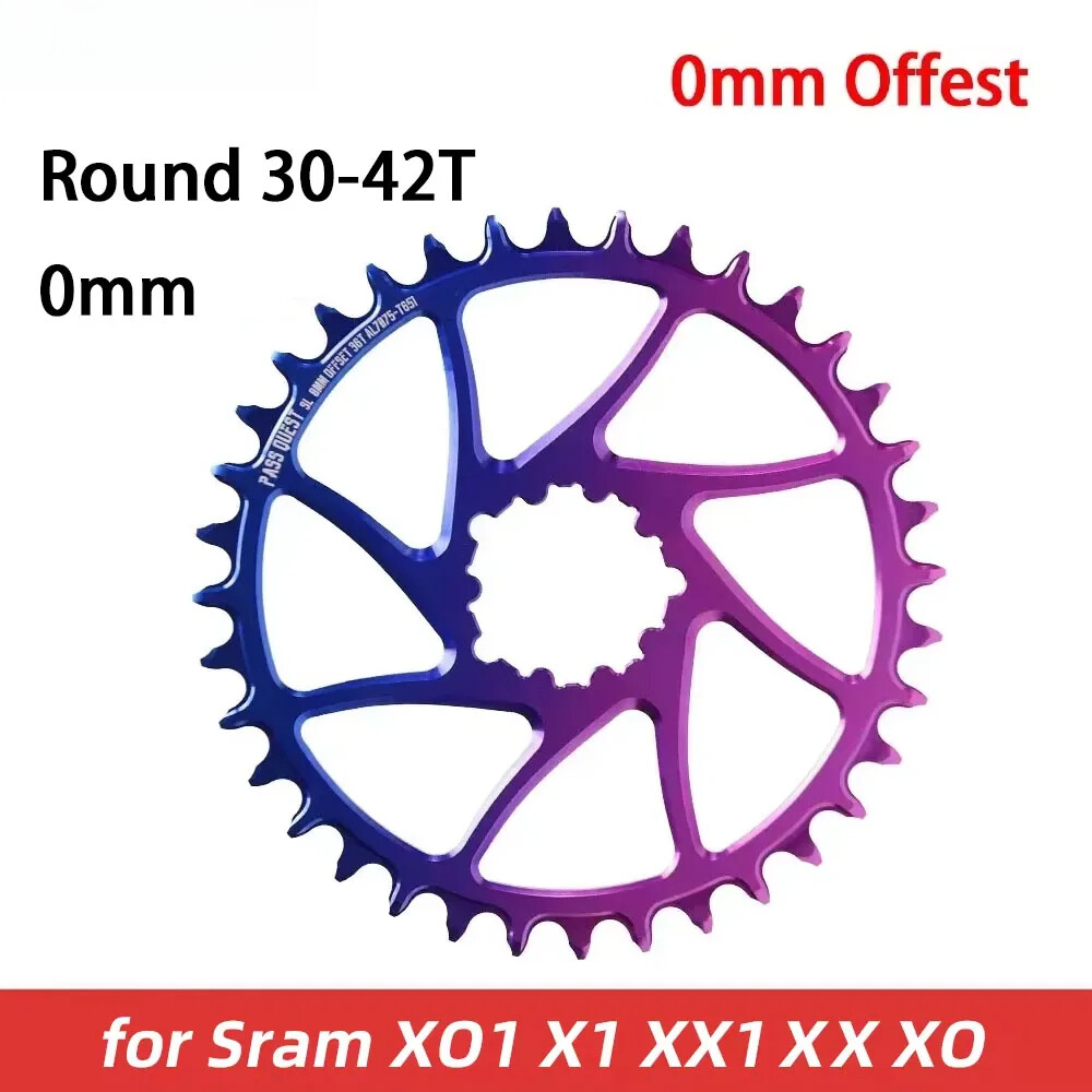 0mm Offset Chainring MTB Bike Narrow Wide Chainwheel Round 30T-42T Direct Mount