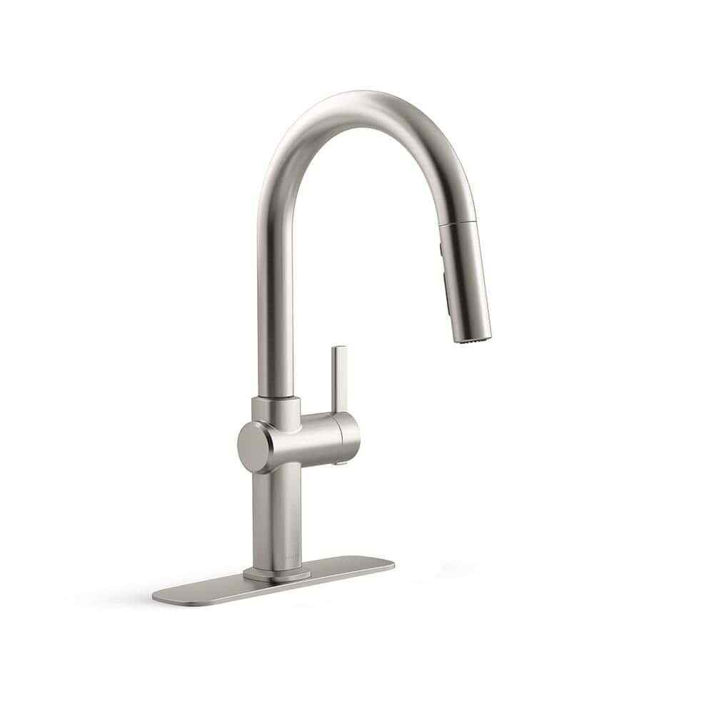 KOHLER Clarus Single Handle Pull Down Sprayer Kitchen Faucet - Vibrant Stainless