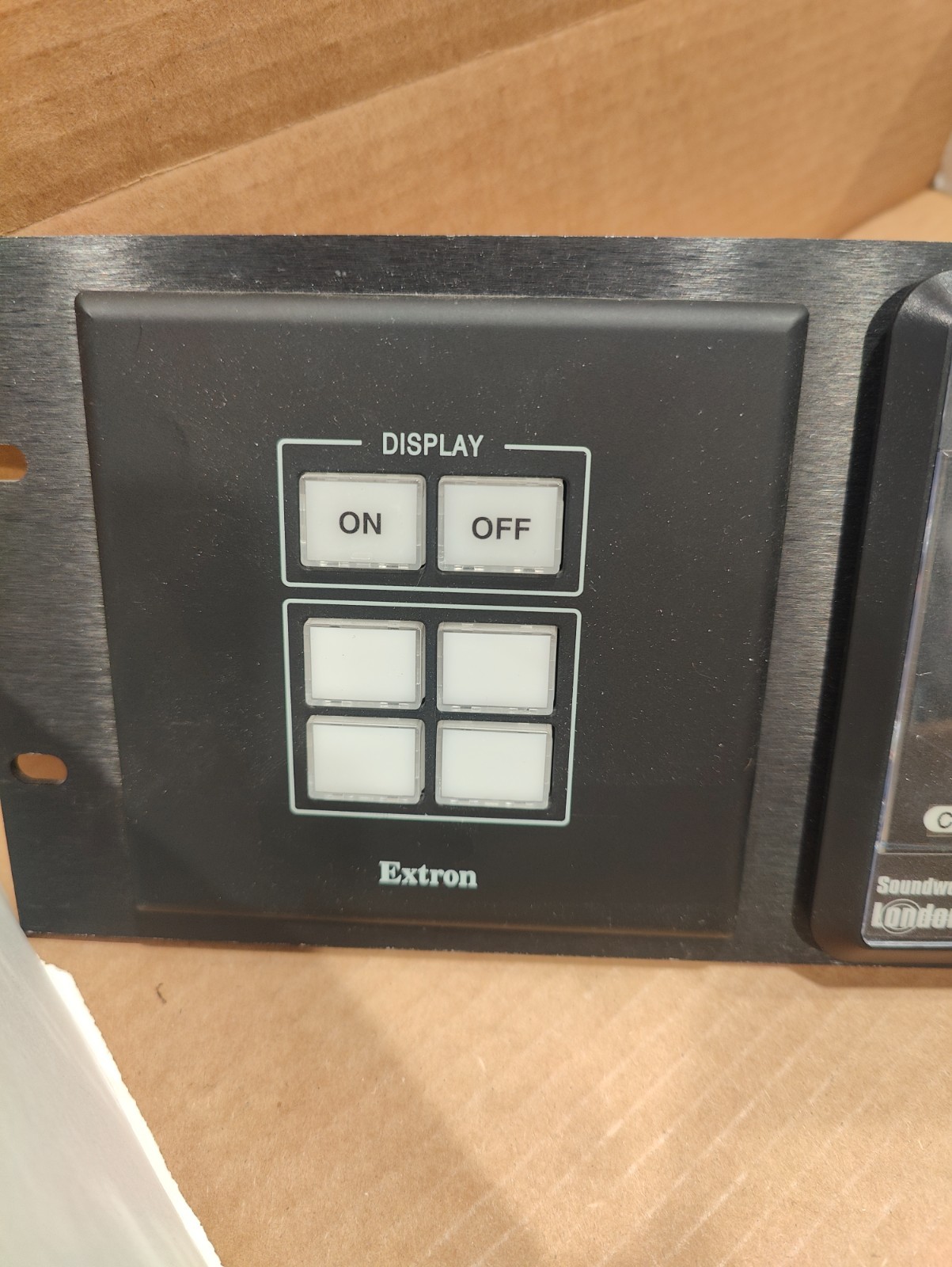 x2 EXTRON MLC Plus media switcher device and BSS Audio Rack AV controller device
