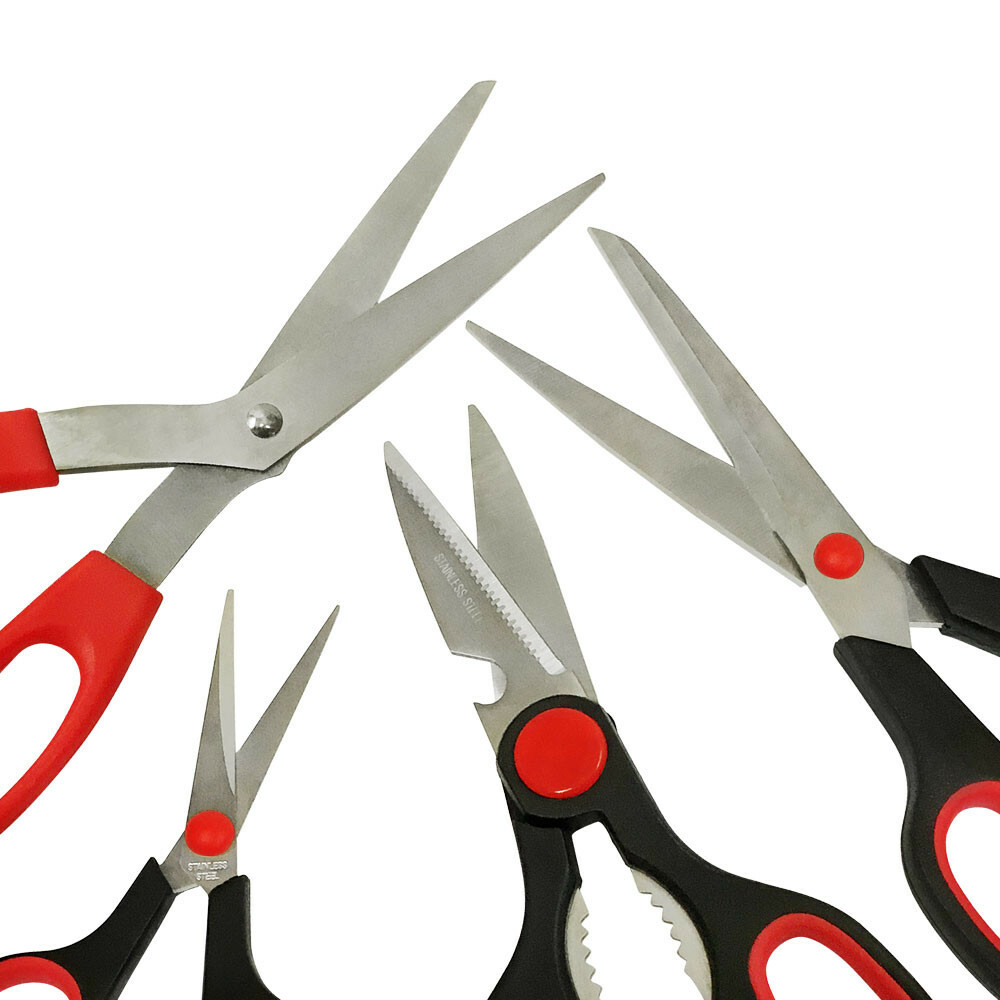 4 Pc Stainless Steel Assorted Scissors Set