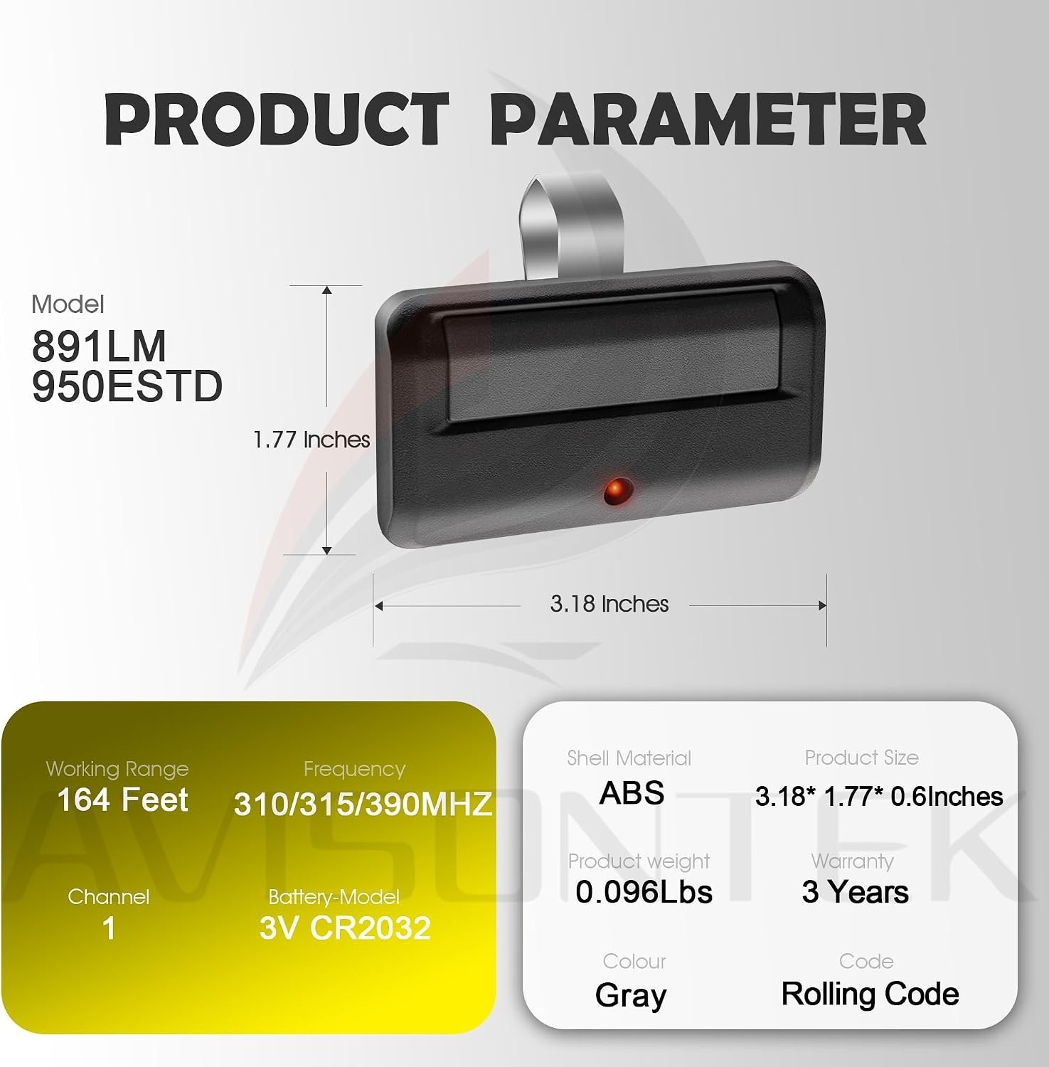 2-Pack Universal 891LM LiftMaster Garage Door Remote Replacement | Easy Install