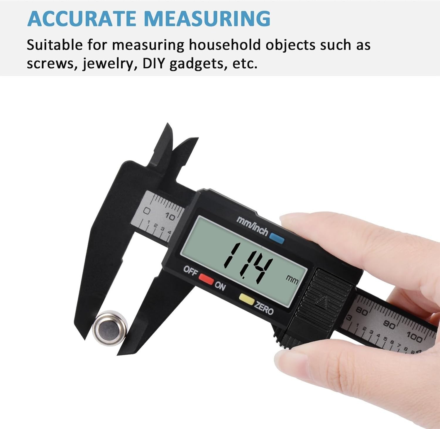 Precision Digital Caliper 0-6” Measuring Tool with Easy LCD Screen & Auto-Off