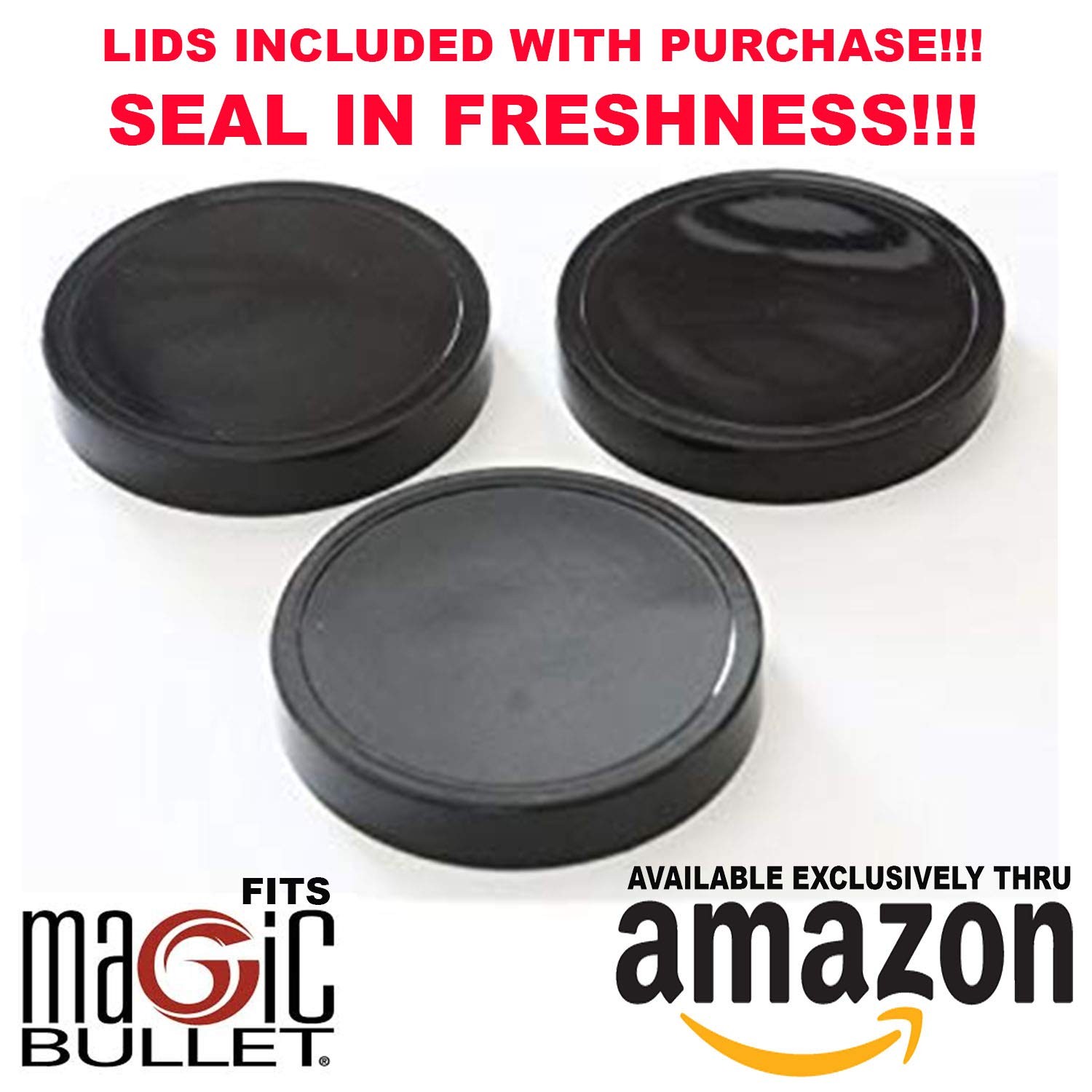 16oz Cups 6 Piece Set - 3 Replacement Cups WITH LIDS for Magic Bullet Blender...