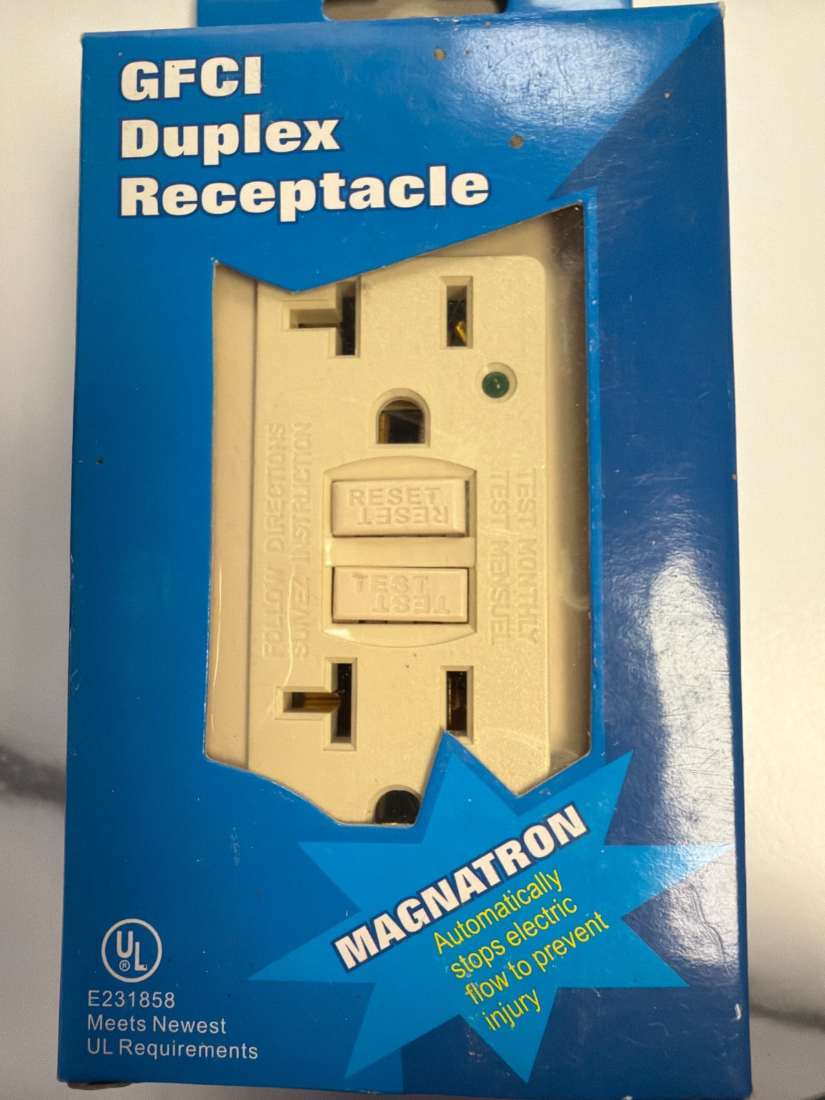 Ivory GFCI Outlet 20Amp 120V Self-Test Receptacle. Lot Of 9- BRAND NEW